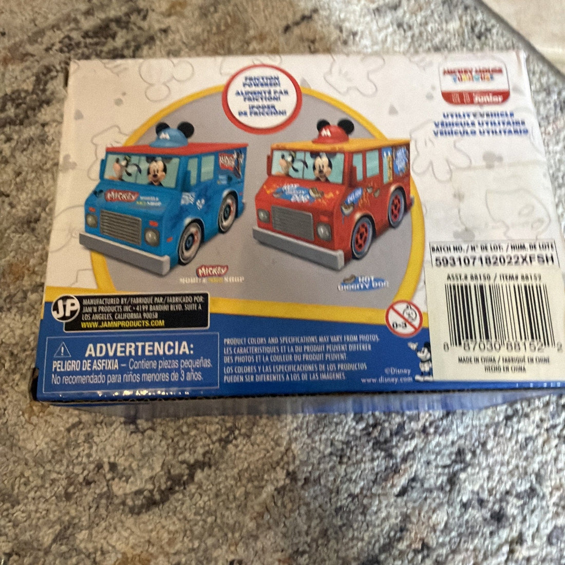 Disney Mickey Mouse Friction-Powered Skate Shop Utility Vehicle, Blue