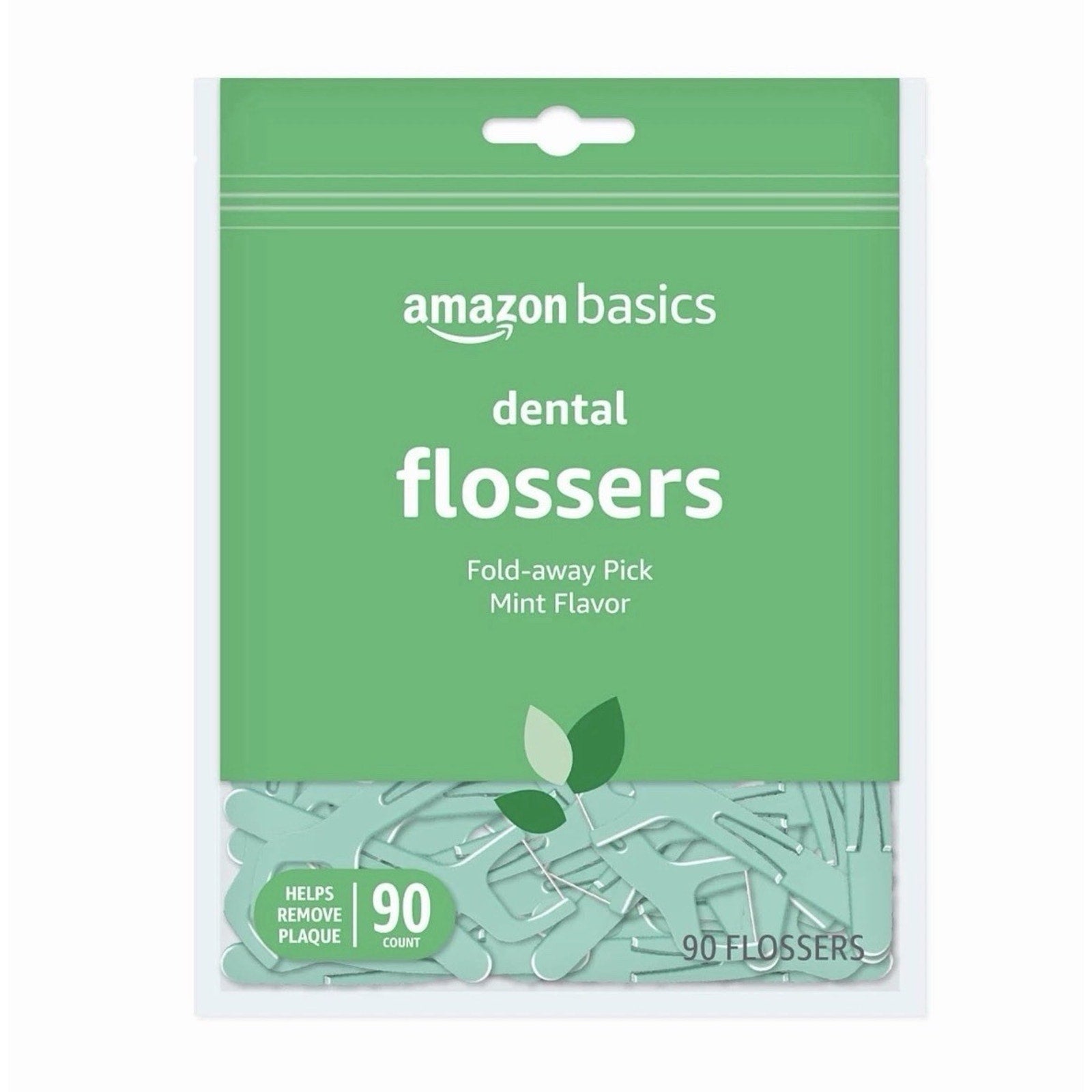 Amazon Basics Mint Dental Flossers, 90 Count (Pack of 6)
