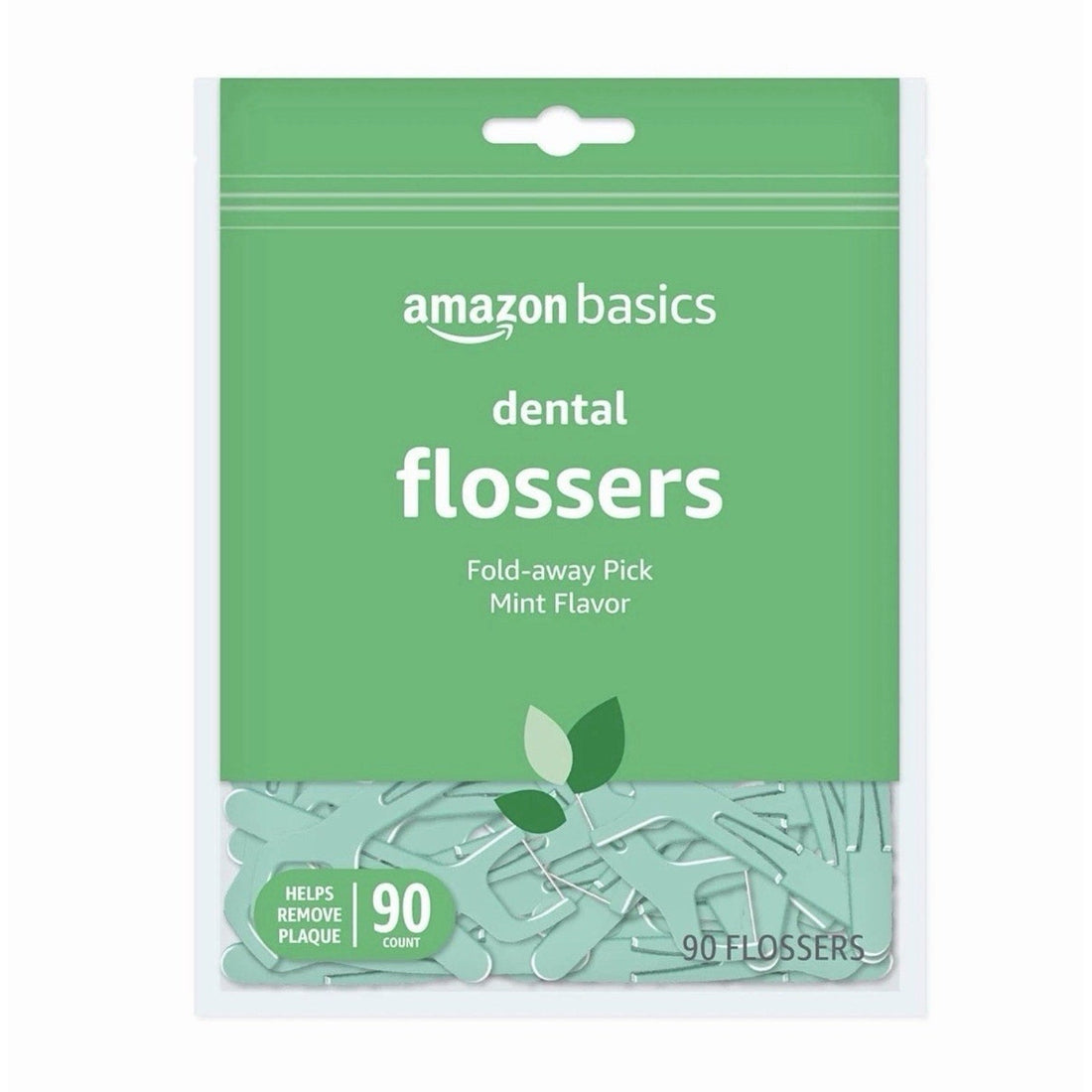 Amazon Basics Mint Dental Flossers, 90 Count (Pack of 6)
