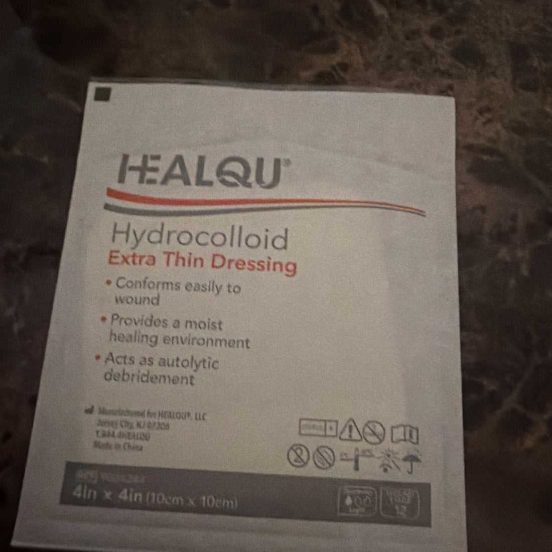 Box Of 10 Healqu Hydrocolloid Wound Dressing - 4x4" Extra Thin