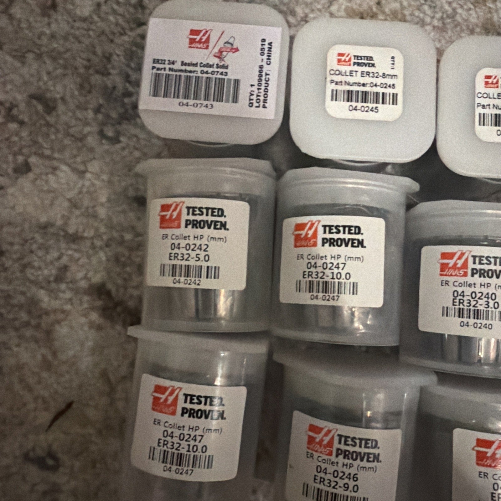 Haas ER32 Collet Lot – 12pc Mixed Sizes – CNC Tooling – New in Cases