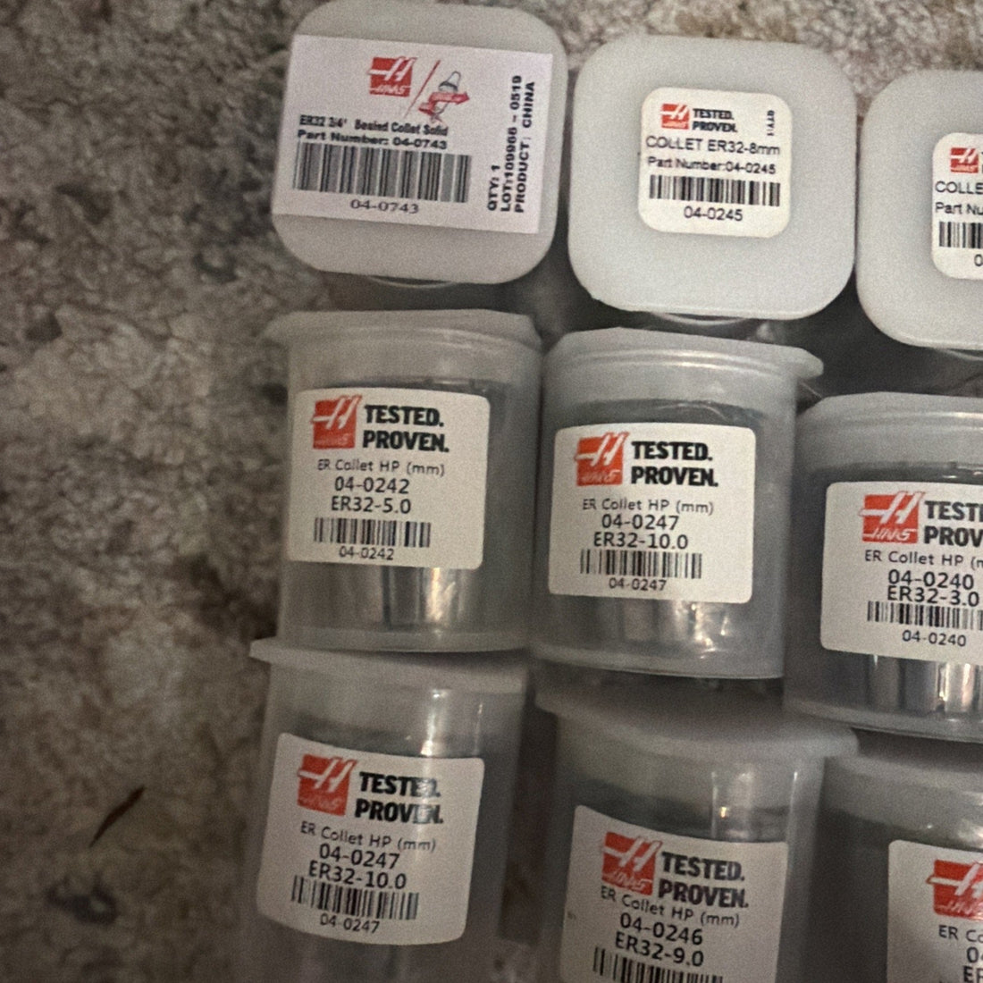 Haas ER32 Collet Lot – 12pc Mixed Sizes – CNC Tooling – New in Cases