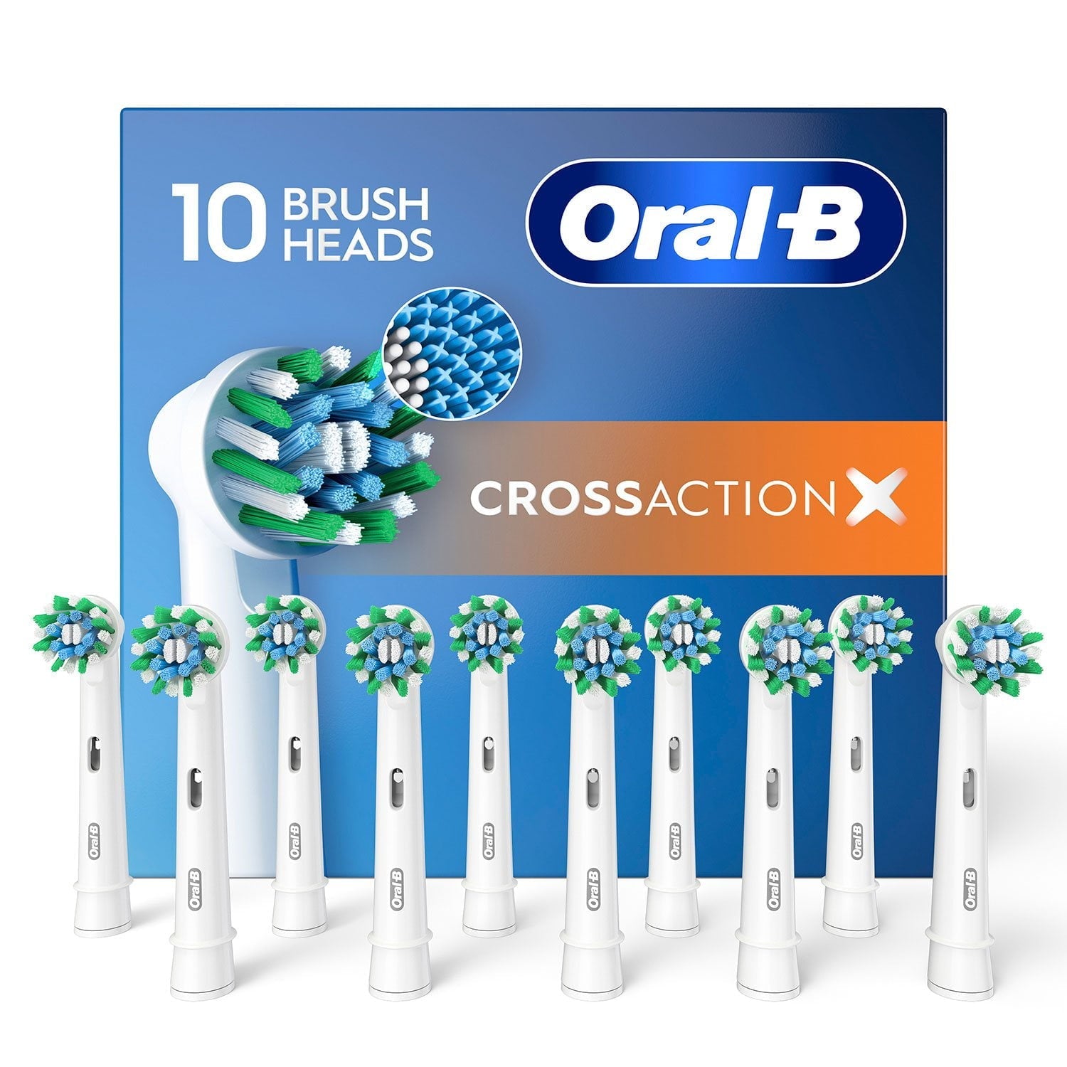 Oral B Cross Action Replacement Brush Heads XXXL Pack (10 heads) Made In Germany