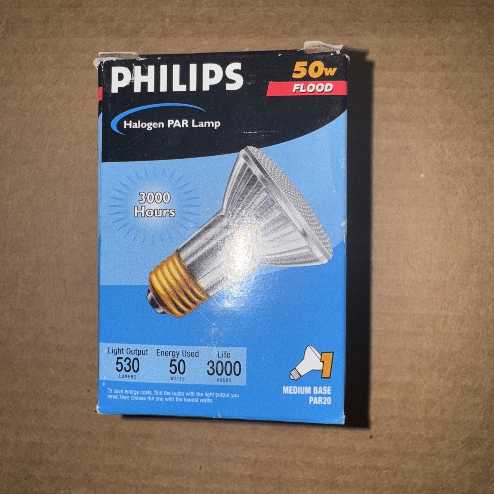 Philips Halogen PAR Lamp 50W 50 PAR36/NSP 12 Volt Compact Flood Spot