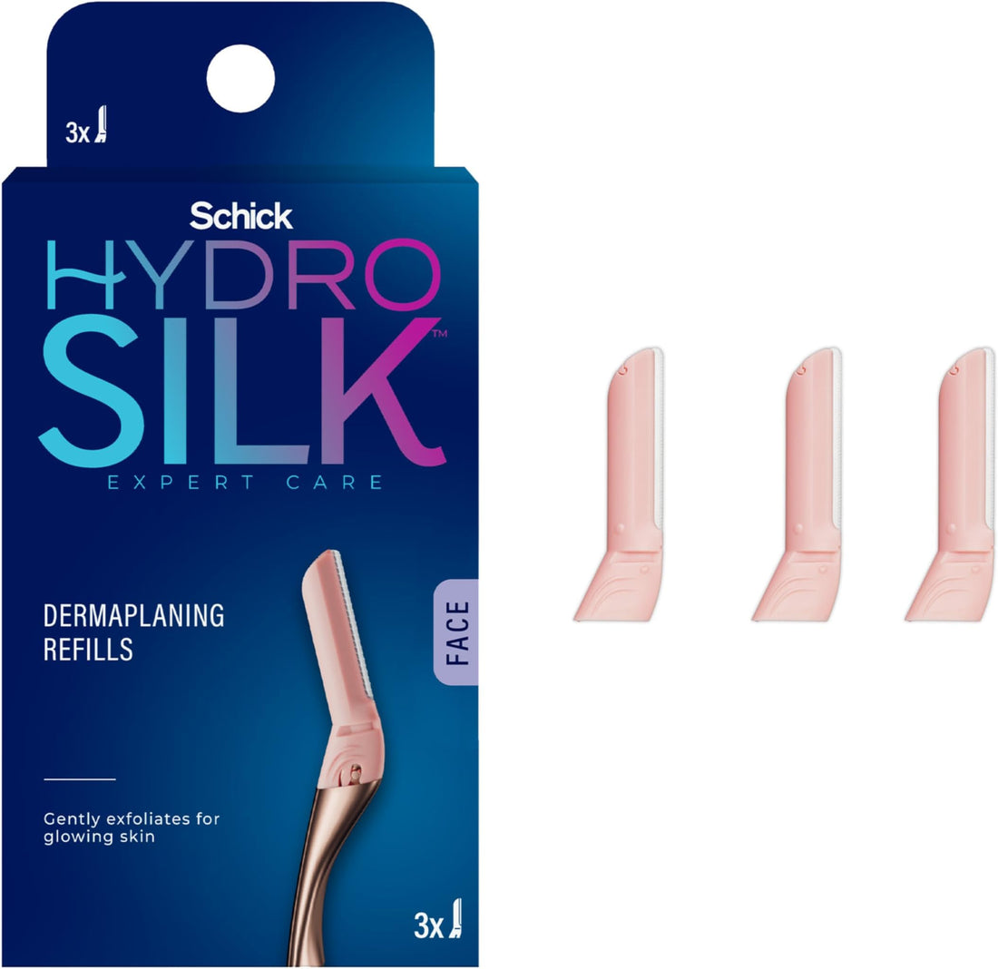 Schick Hydro Silk Dermaplaning Wand Razor Refills — 3 Boxes (9 Blades Total)