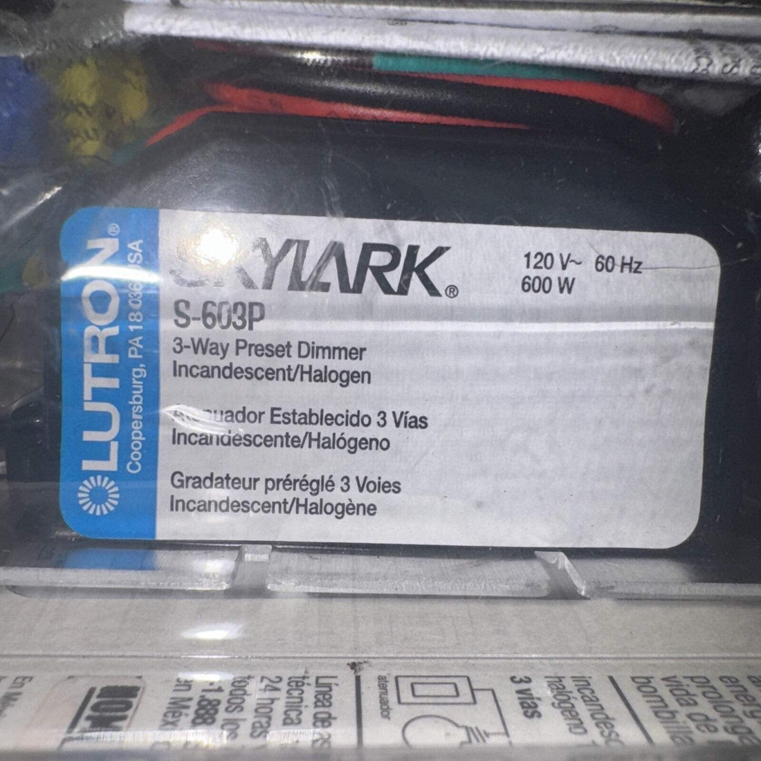 Lutron Skylark S-603PH-WH White 3-Way Incandescent Dimmer Switch