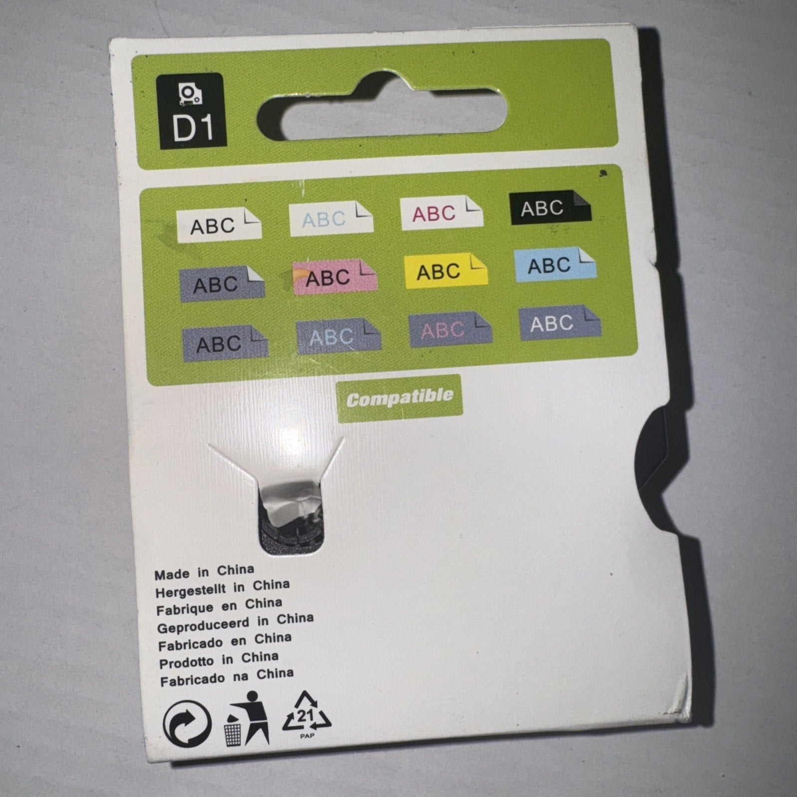 Dymo 45013 D1 Label Tape Cassette, Black on White, 0.5" x 23 ft