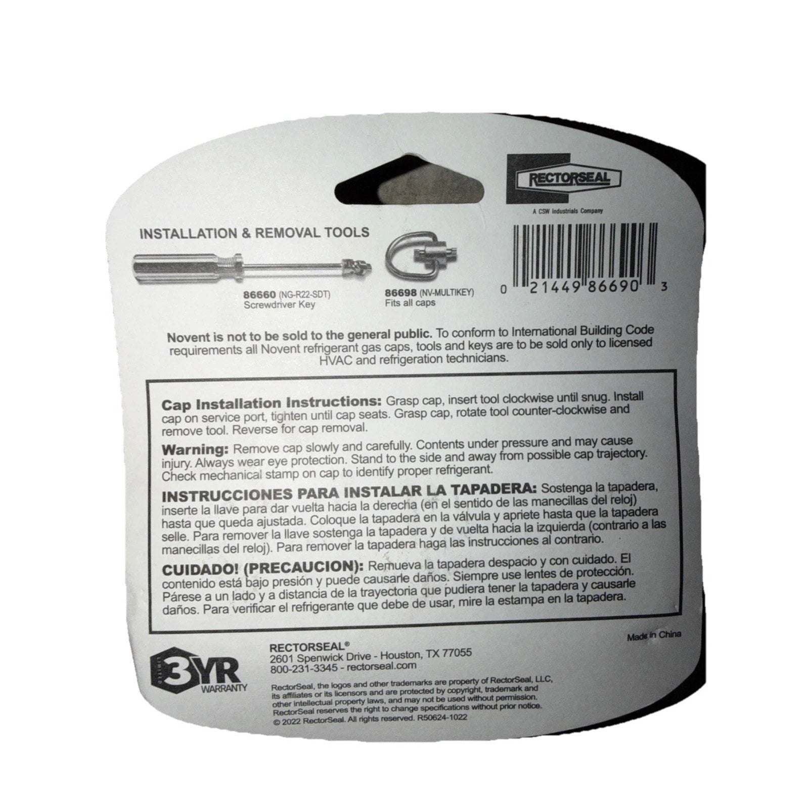 RectorSeal Novent 86690 Universal Locking Refrigerant Caps Starter Pack