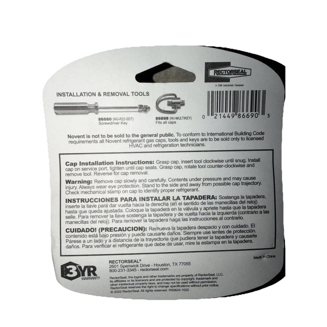 RectorSeal Novent 86690 Universal Locking Refrigerant Caps Starter Pack