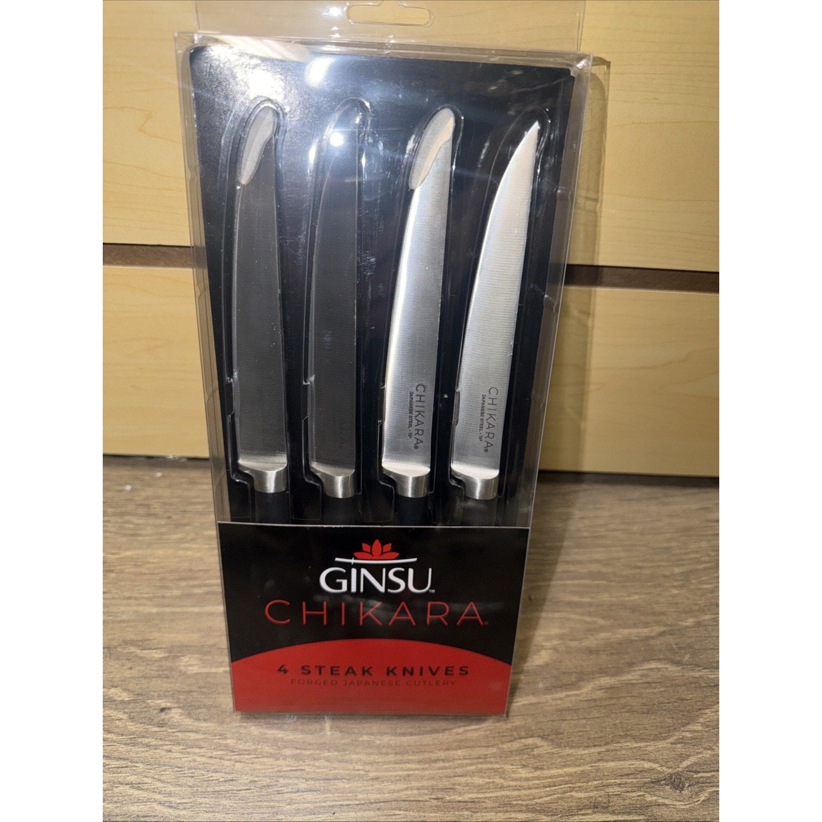 Ginsu Chikara 4-Piece Steak Knife Set – Stainless Steel, New in Box