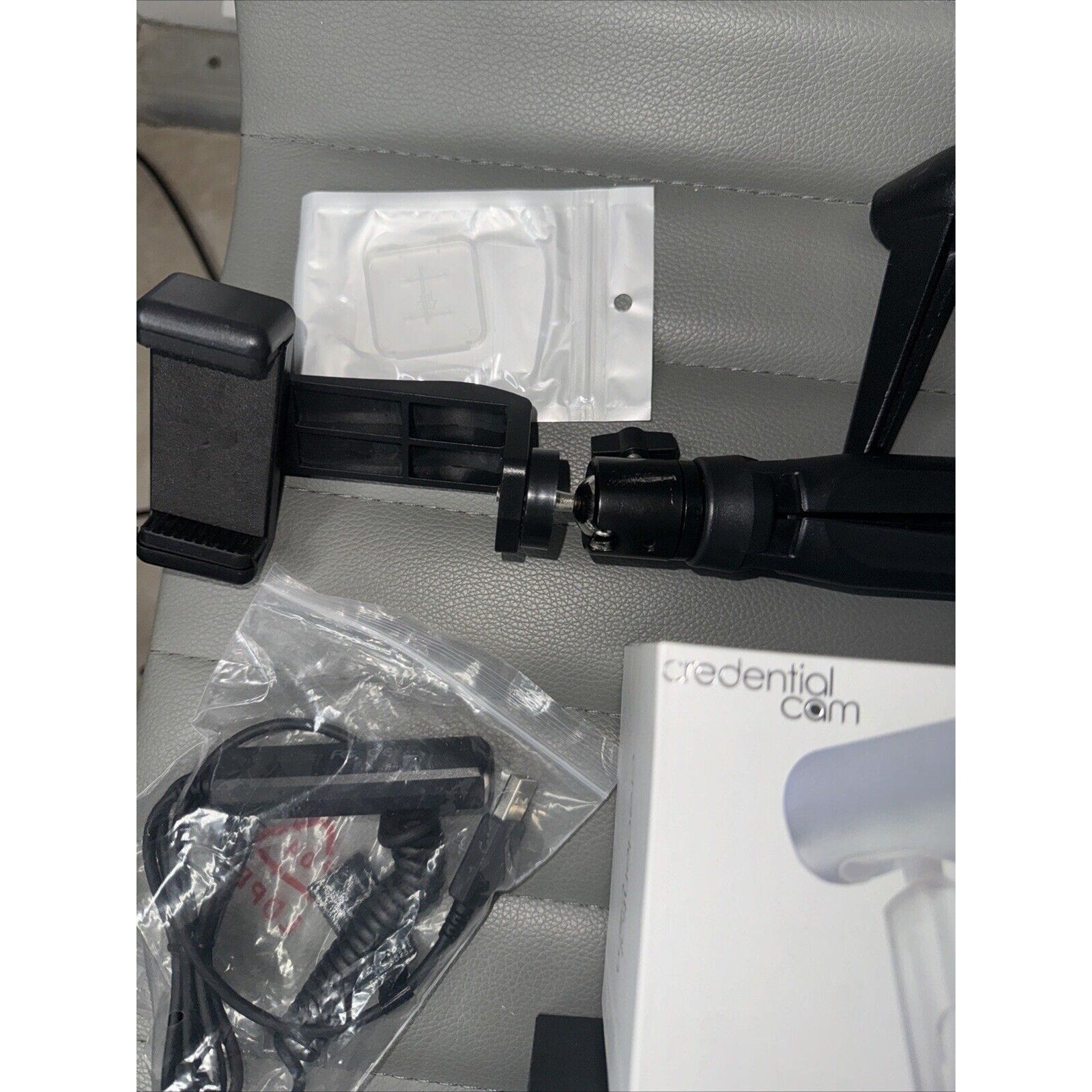 Camera & Tripod Lot — Credential Cam, Blue Aluminum Tripods, Mounts & Accessories