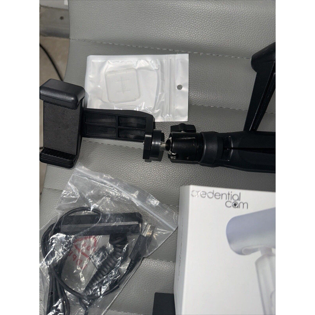 Camera & Tripod Lot — Credential Cam, Blue Aluminum Tripods, Mounts & Accessories