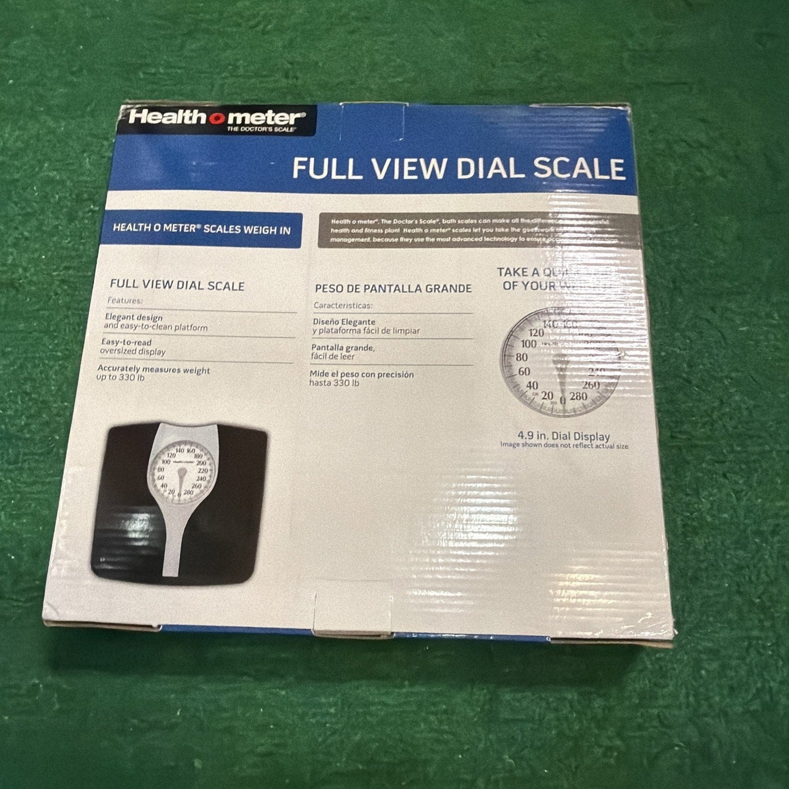 Bathroom Scale, Full-View Oversize Dial, 330 lb