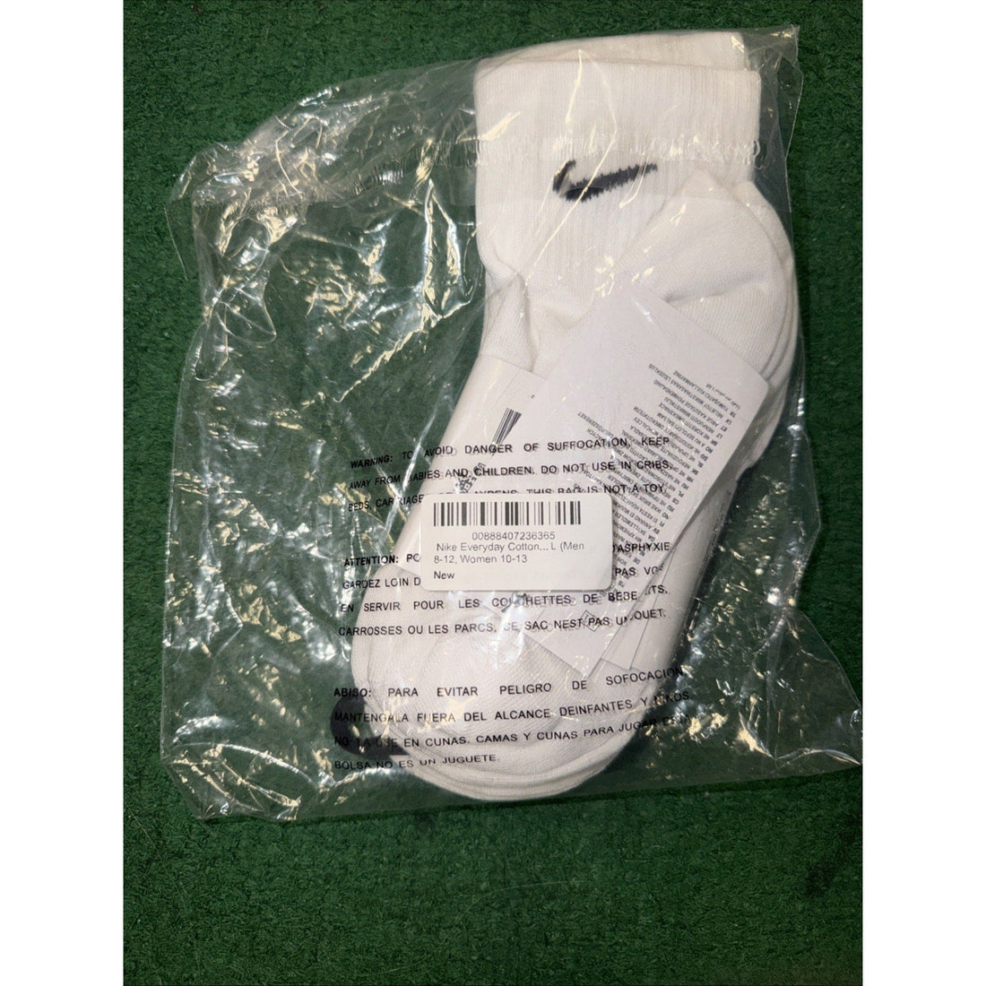 Nike 3pk Men’s Everyday Training Dri-Fit Ankle Socks, Size L - White Color