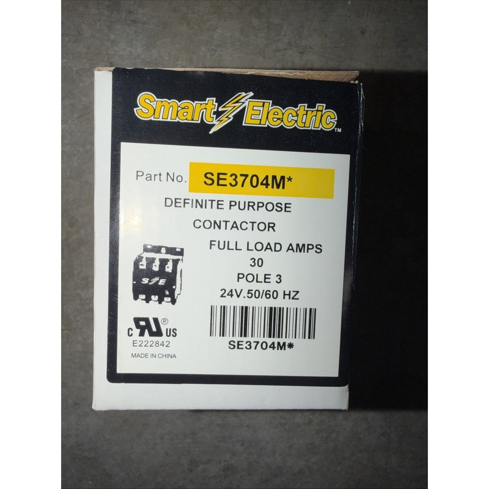 Smart Electric Definite Purpose Contactor, Part No. SE3704M