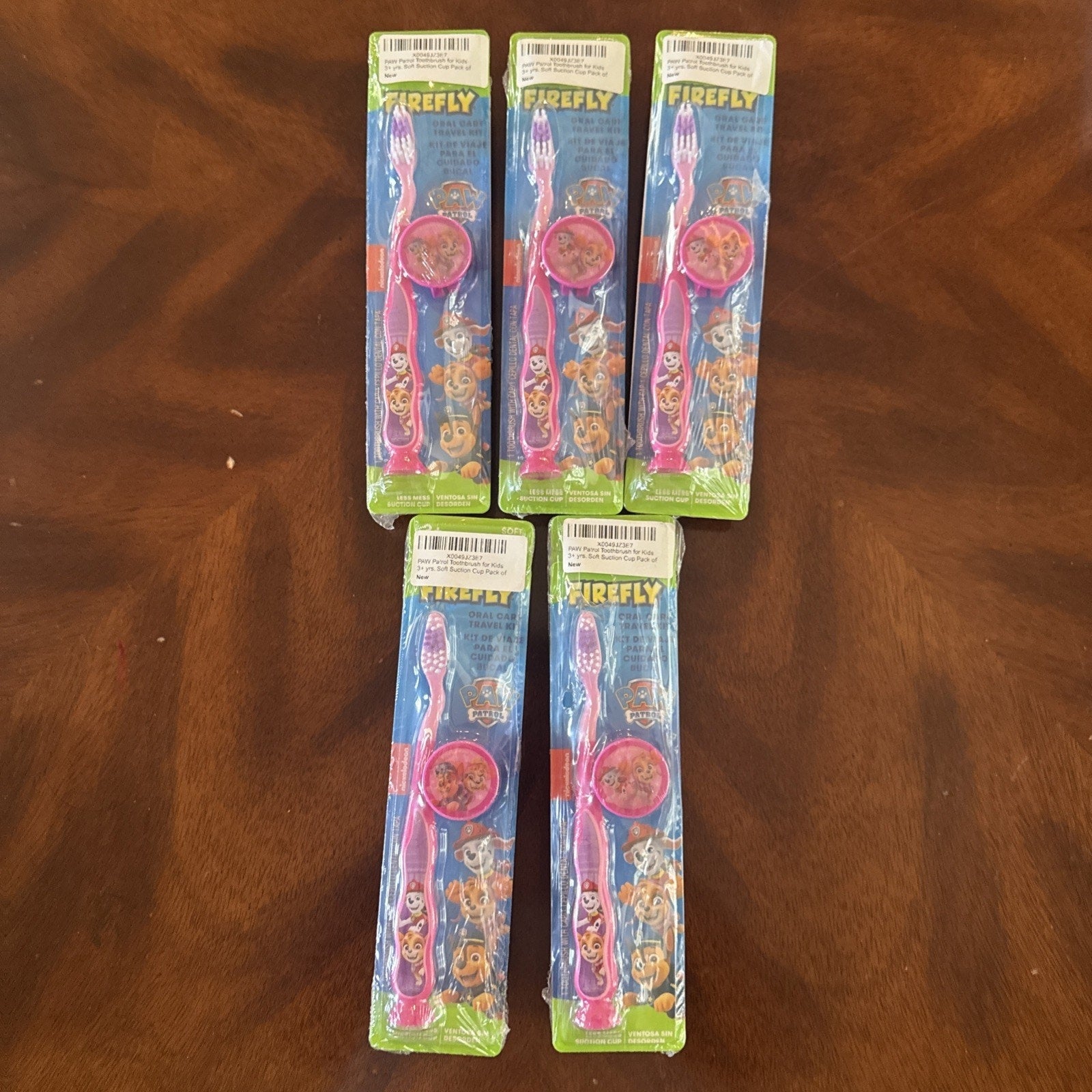 Firefly Paw Patrol Soft Toothbrush with Cap Travel Kit, 10-Pack
