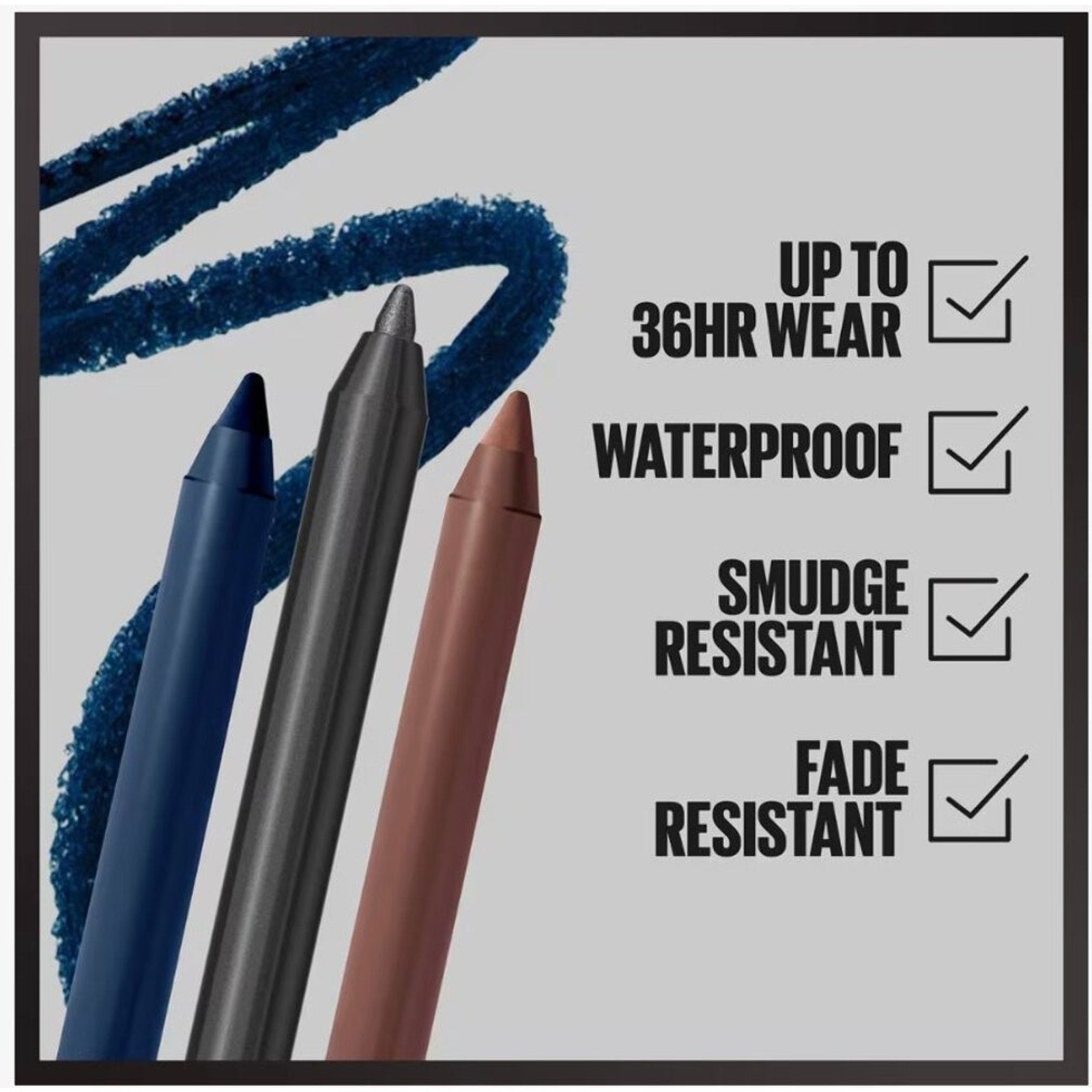 Maybelline Tattoo Studio Sharpenable Gel Pencil Longwear Eyeliner, Deep Onyx 900, 0.04 oz