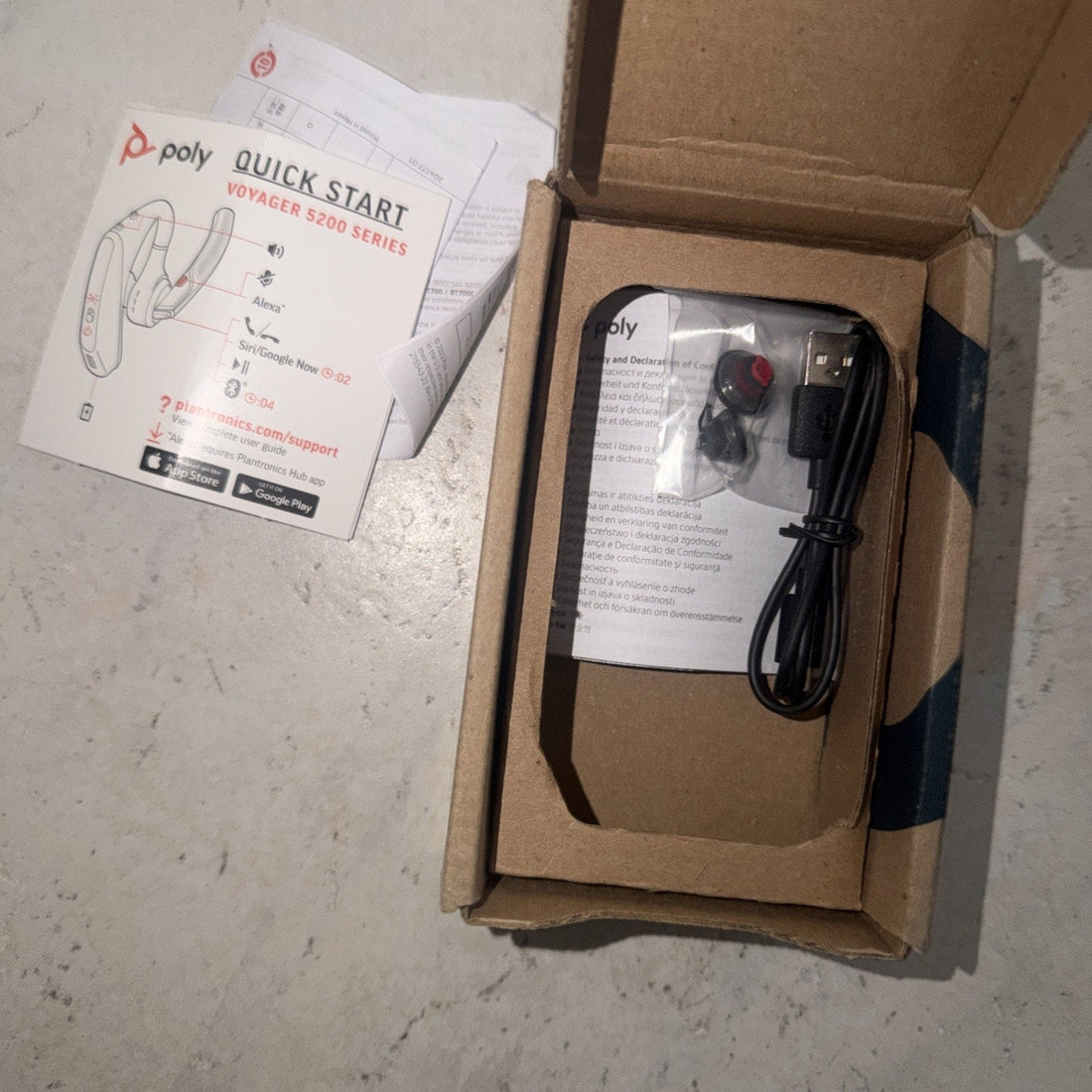 HP Poly Voyager 5200 UC Bluetooth Headset with BT700 USB-A Adapter (TAA Version)