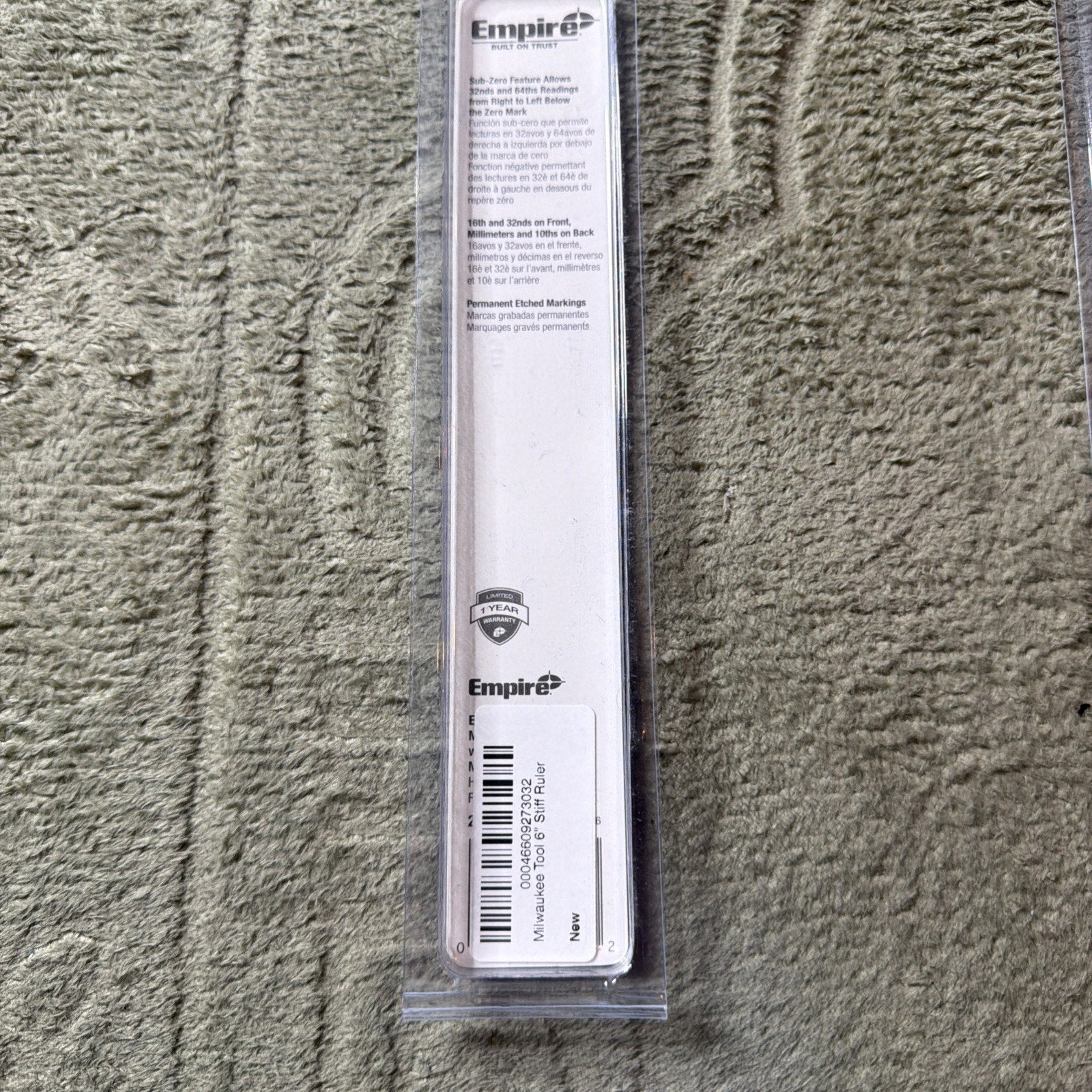 Empire 6" Tempered Stainless Steel Ruler