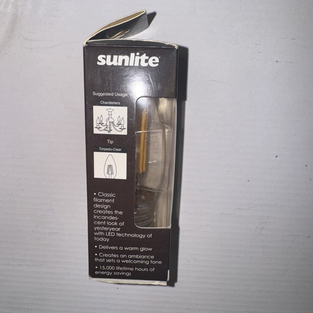 Sunlite Chandelier LED Bulb, 5W 120V, 600 Lumens (#80658), 6-Pack