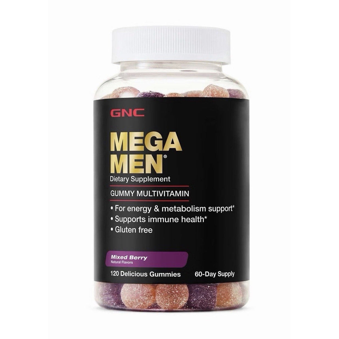 GNC Mega Men Gummy Multivitamin Supports Energy Metabolism Immune System 120 ct