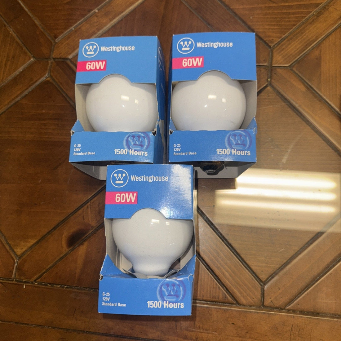 3vintage new Westinghouse GE 60 Watt G25 Light Bulbs Vanity Globe Frosted Clear