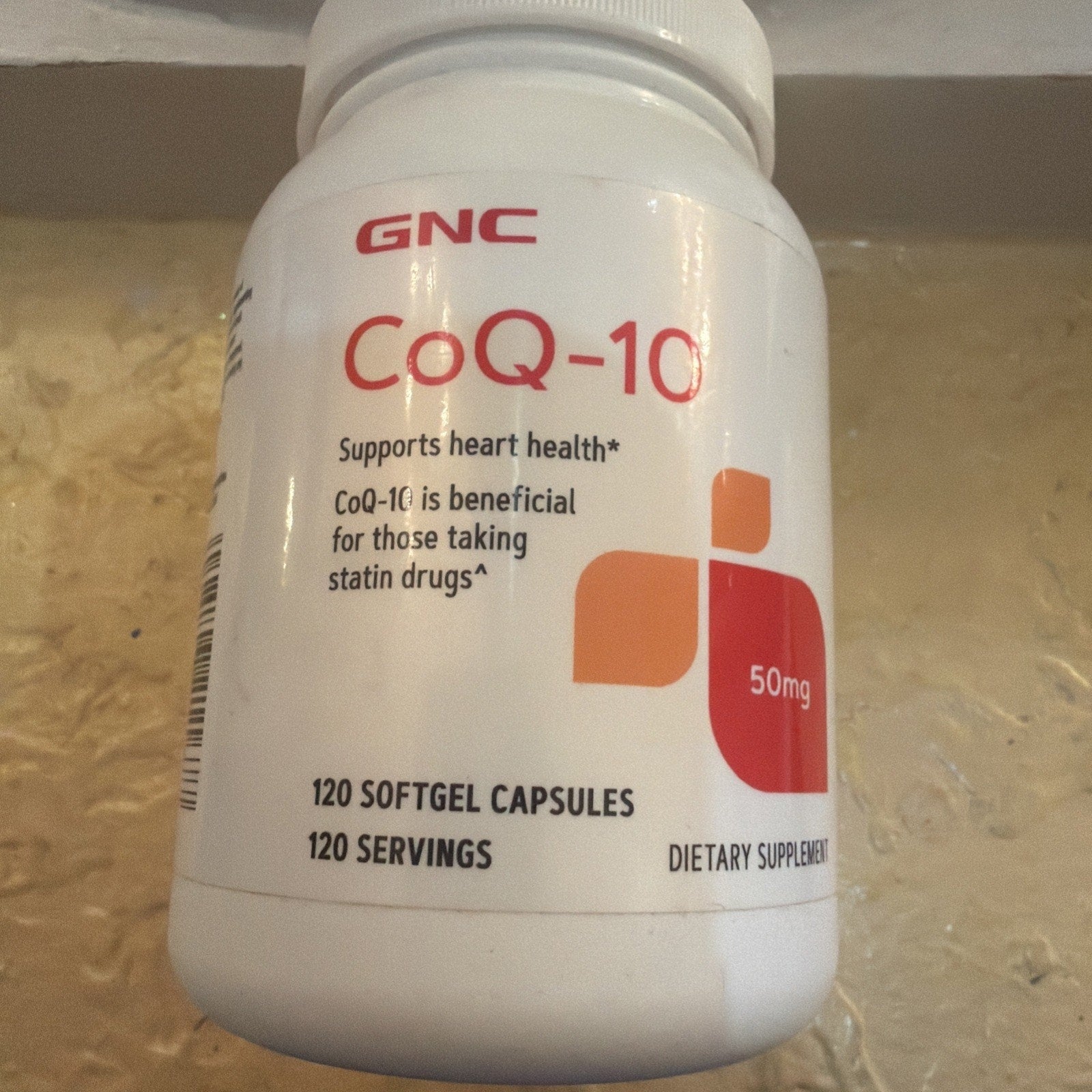 GNC CoQ10 50mg Nutritional Supplement 120 Count Supports Heart Health 7/27