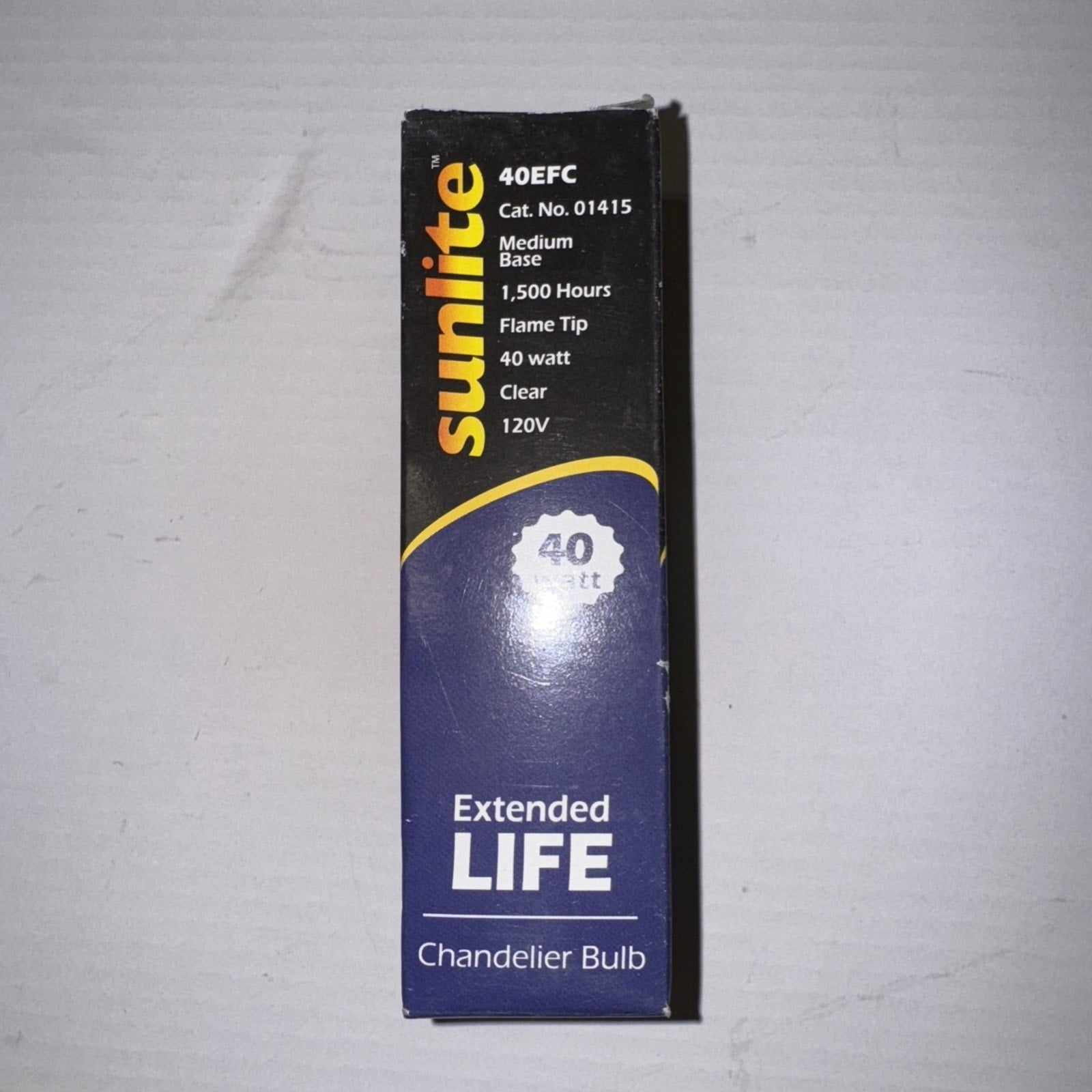 Sunlite 40W Flame Candelabra Base Clear Bulbs, 120V (Cat. No. 01345)