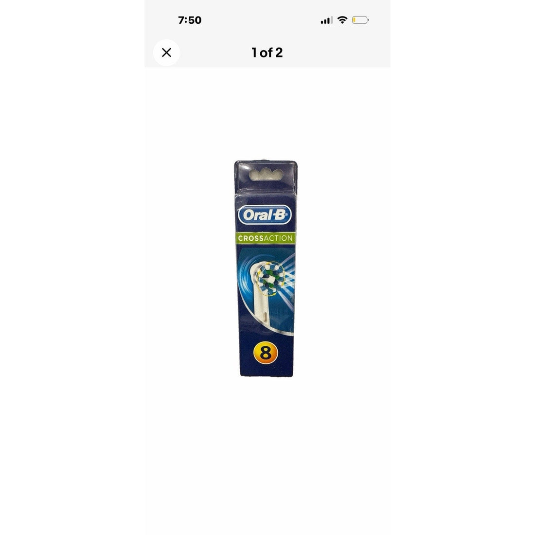 Oral-B Cross Action Electric Toothbrush Replacement Brush Heads - Pack of 8