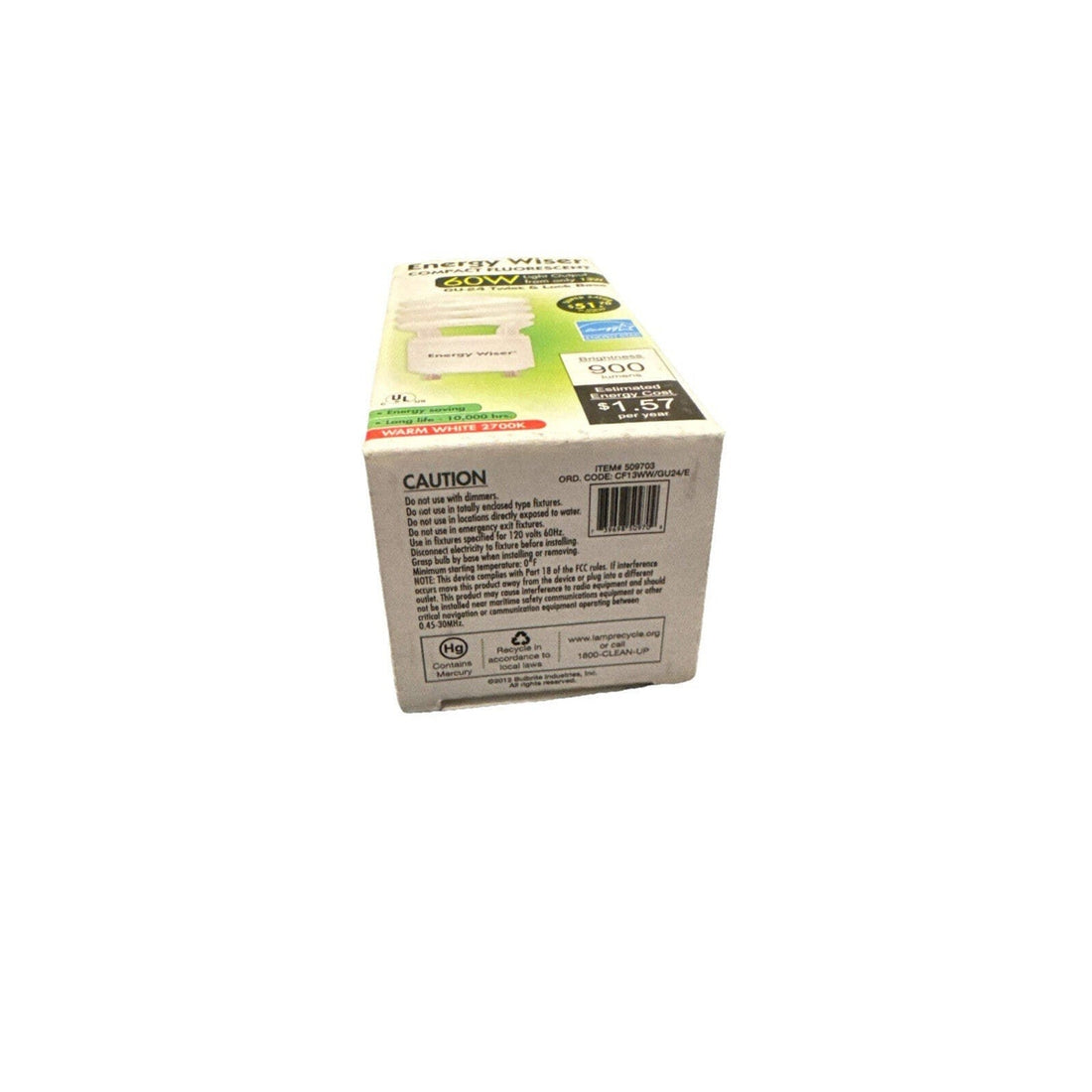 Energy Wiser GU24 CFL Bulb 13W (60W Eq) Warm White 2700K Spiral, Set of 6