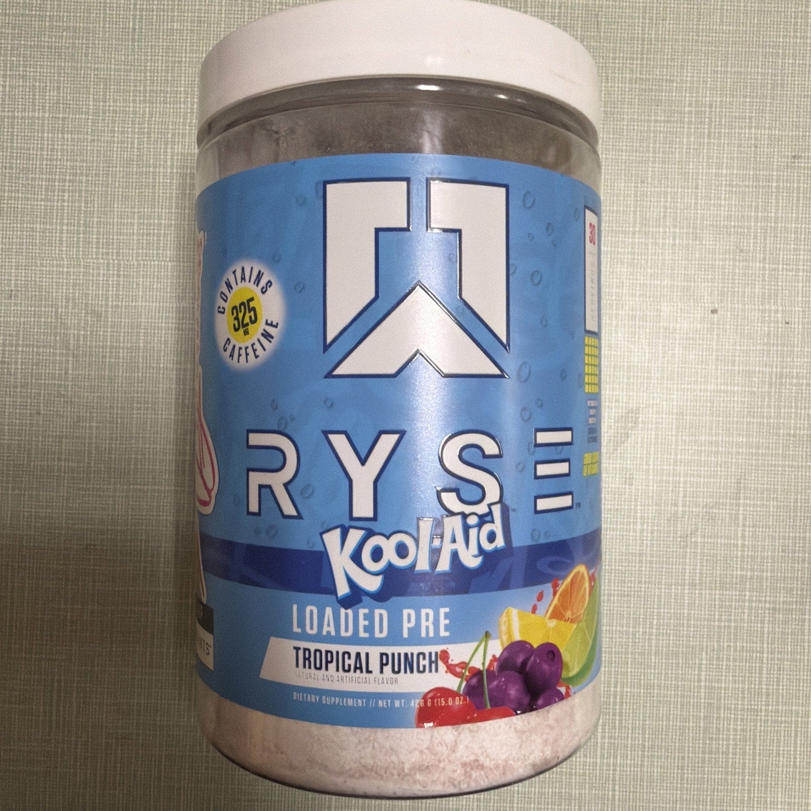 Ryse Up Supplements Kool-Aid Loaded Pre Workout Tropical Punch 15 Oz 30 Servings