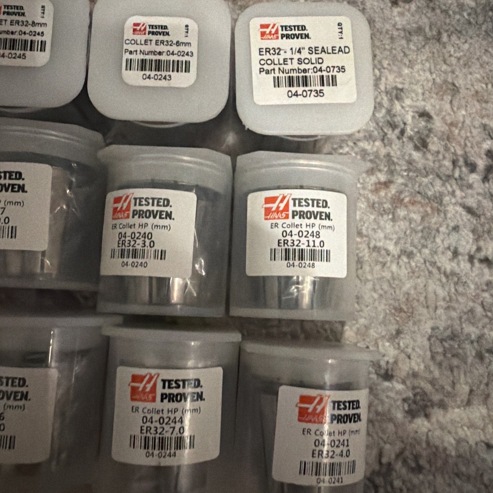 Haas ER32 Collet Lot – 12pc Mixed Sizes – CNC Tooling – New in Cases