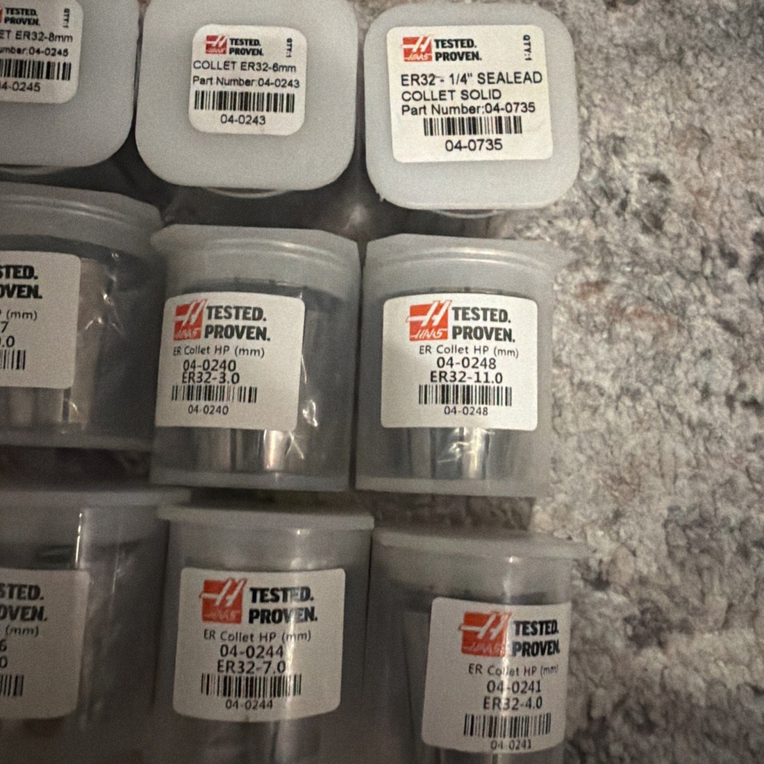 Haas ER32 Collet Lot – 12pc Mixed Sizes – CNC Tooling – New in Cases