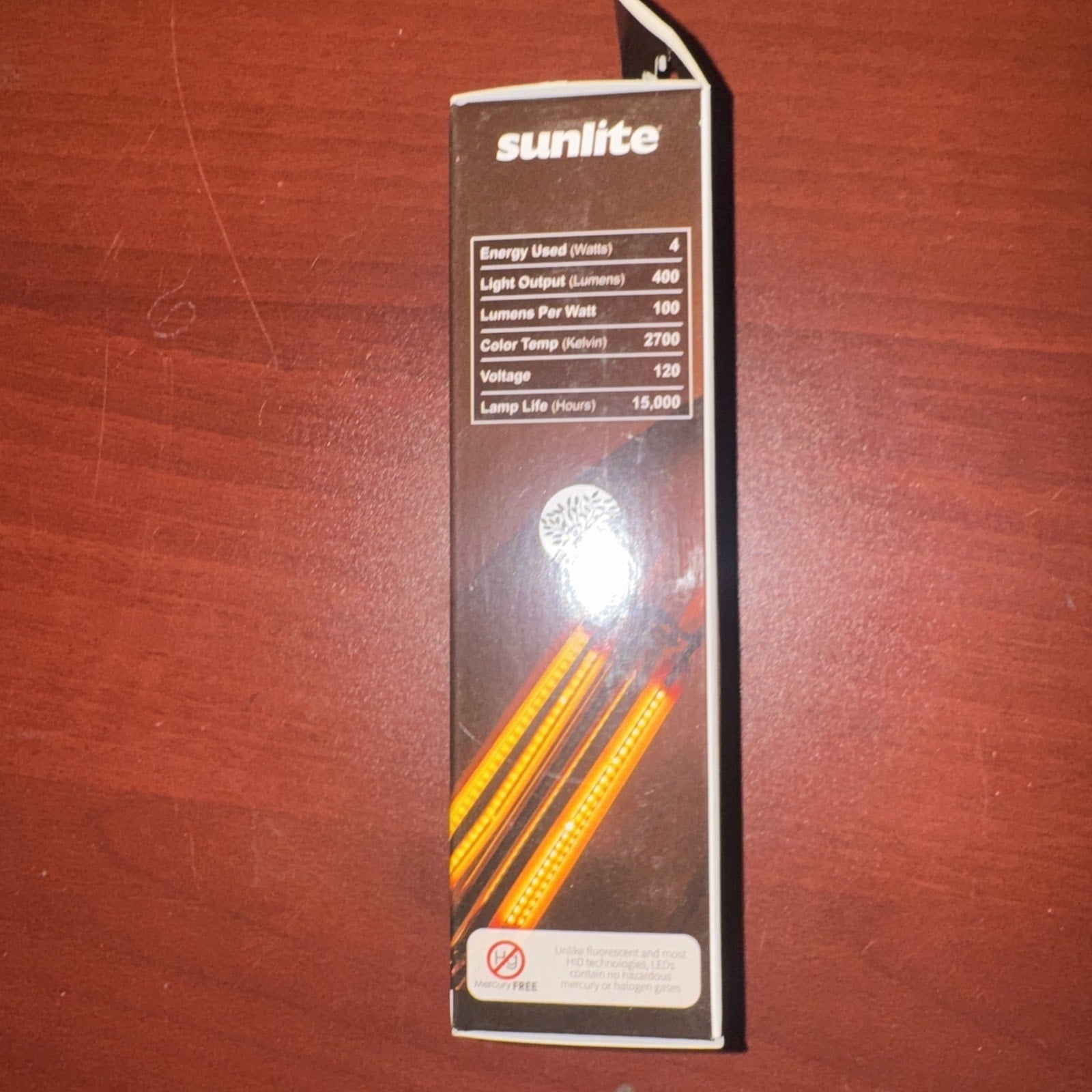 Sunlite LED Filament Chandelier Bulb 4W=40W Torpedo Clear Dim 2700K-#80646
