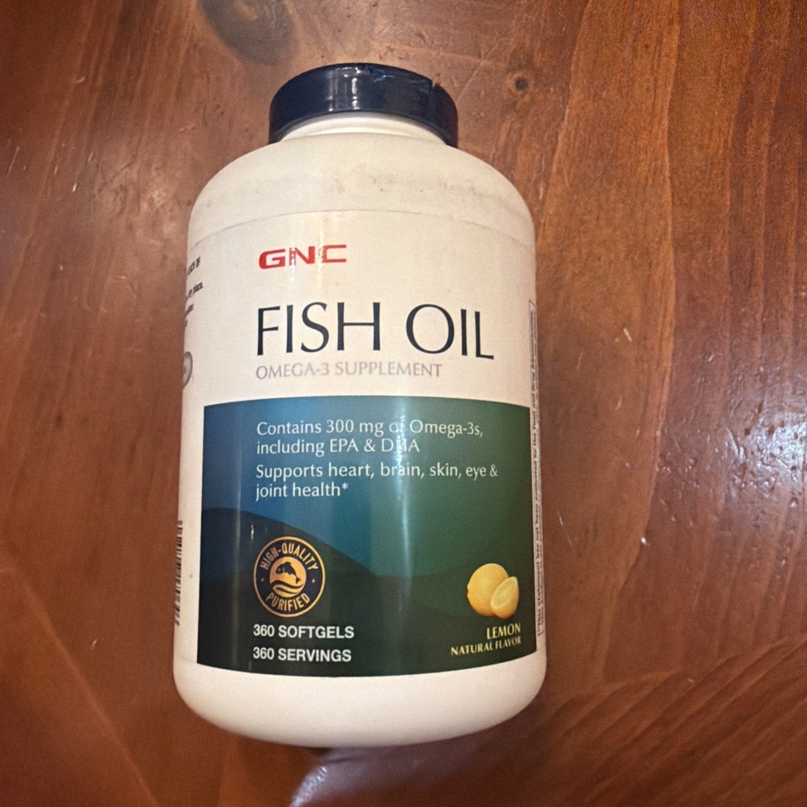 GNC Fish Oil Omega 3 Supplement, 300mg 360 Softgels, 360 Servings