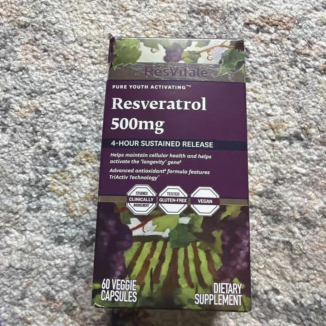 ResVitále Resveratrol 500 mg - Resveratrol Supplement for Men & Women - 60 Caps