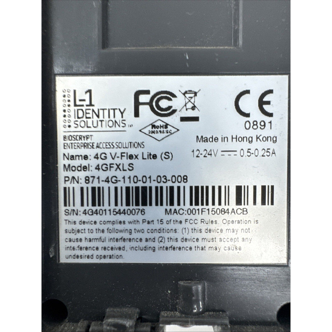L-1 Identity Solutions 4GFXLSP 4G V-Flex Lite Fingerprint & Card Reader