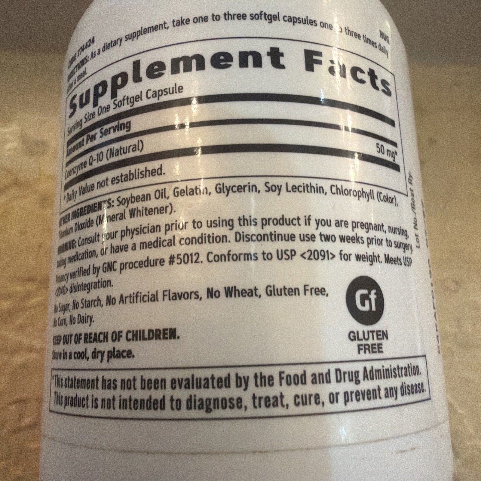 GNC CoQ10 50mg Nutritional Supplement 120 Count Supports Heart Health 7/27