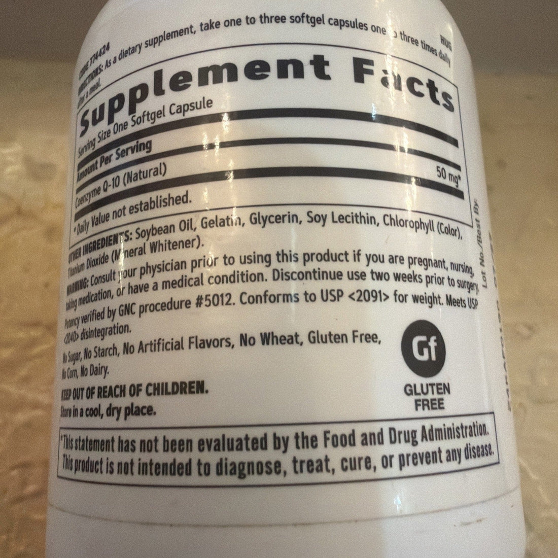 GNC CoQ10 50mg Nutritional Supplement 120 Count Supports Heart Health 7/27