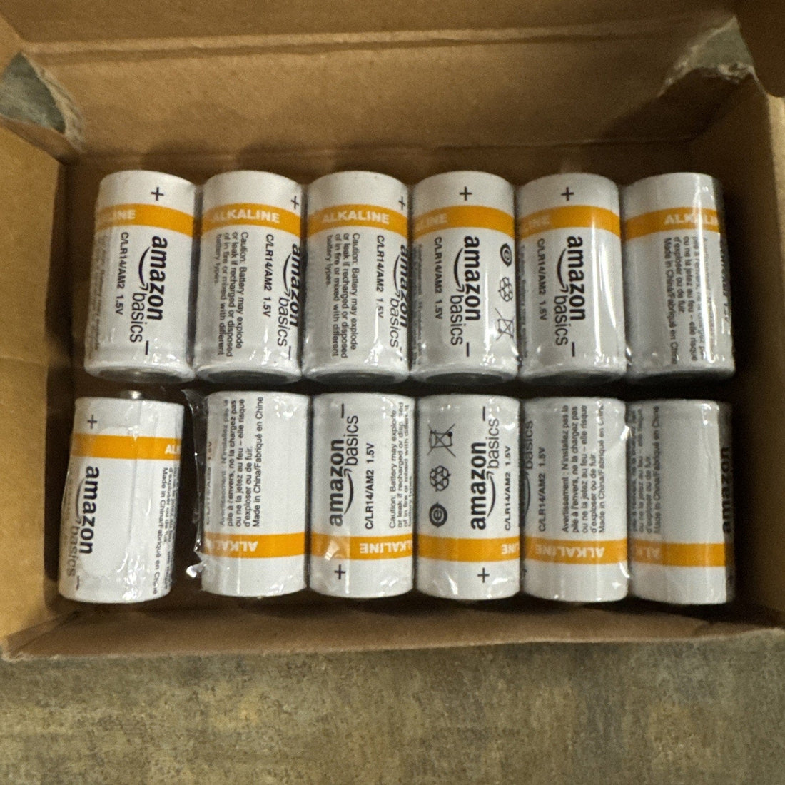 Amazon Basics Alkaline C Batteries, 12 Count