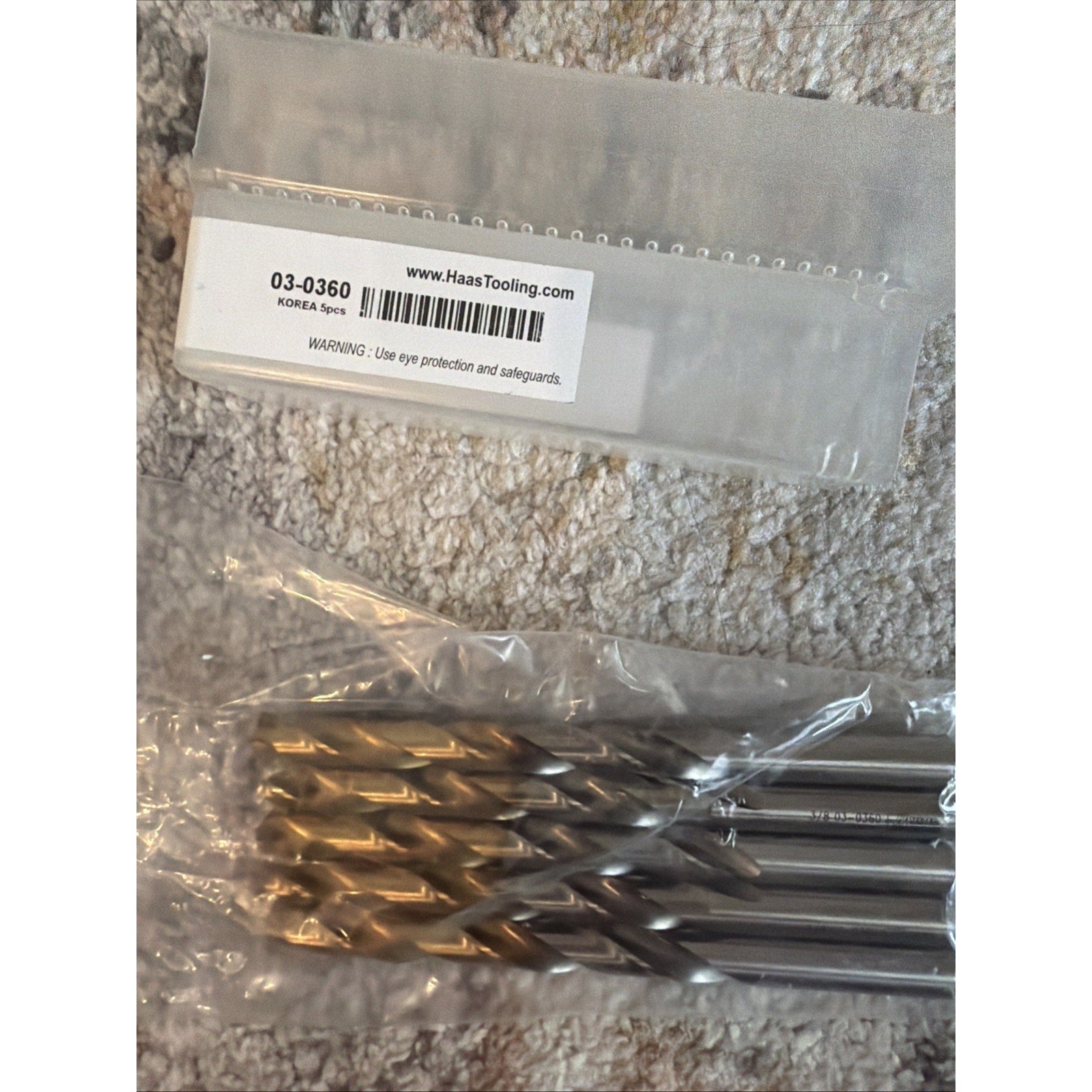 Haas Drill Bits 03-0360 TiN Coated Jobber Drills – Set of 5