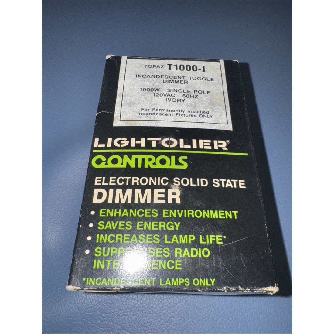 Lightolier Controls T1000-I Incandescent Toggle Dimmer, Ivory