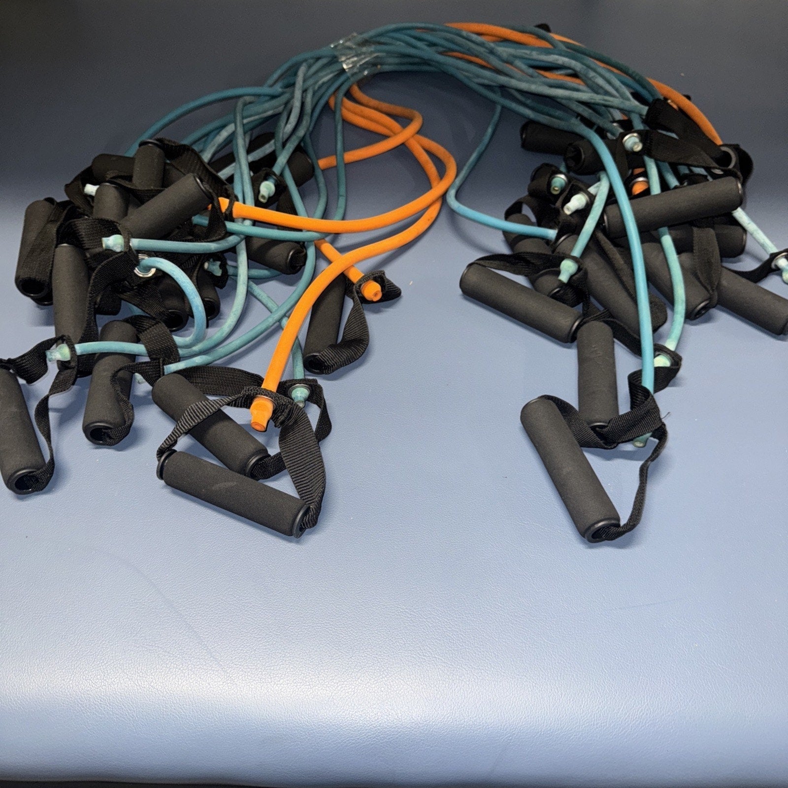 Set Of 18 Fitness Exercise Resistance Bands with Handles