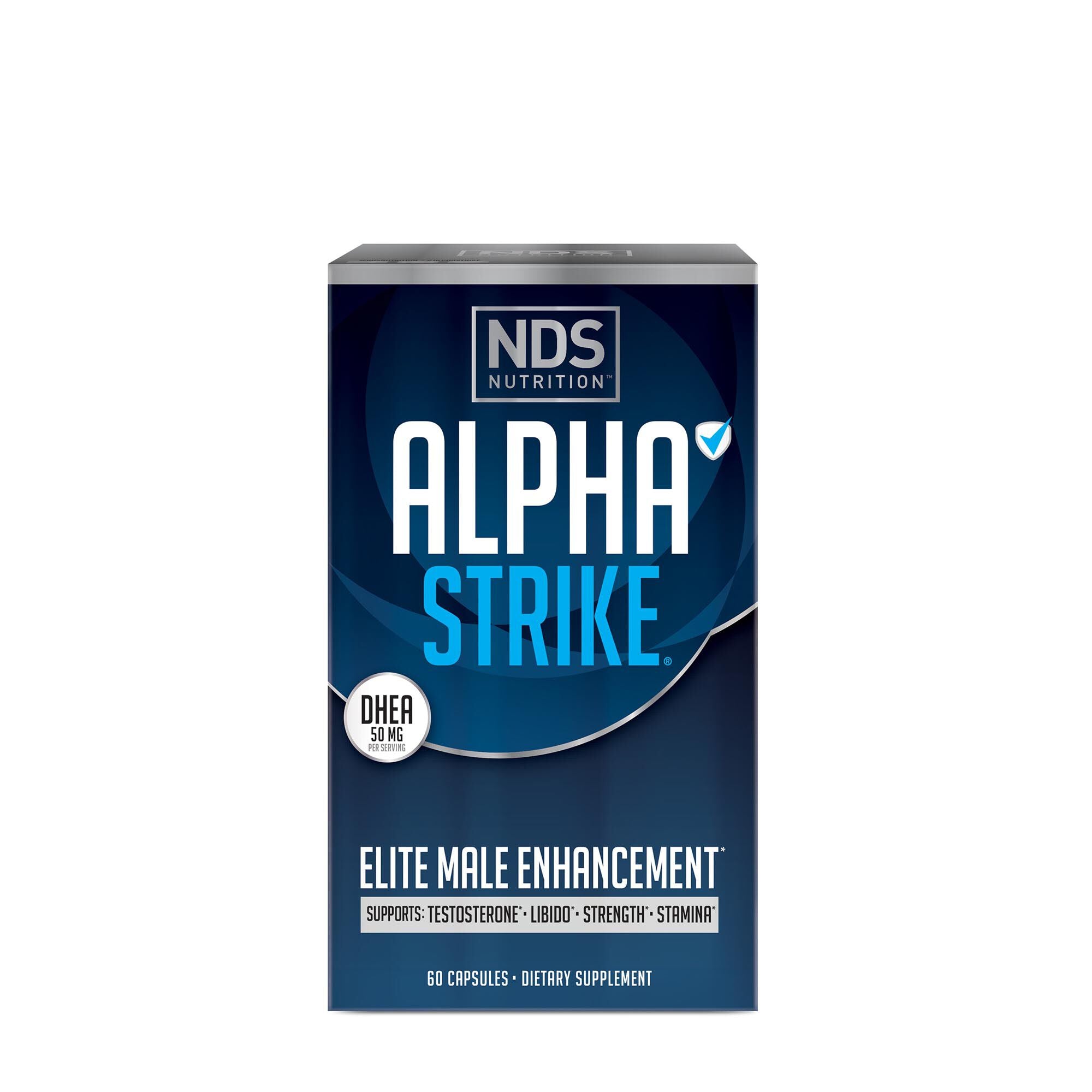 NDS Nutrition Alpha Strike Elite Male Performance Supplement, 60 Capsules — Exp 10/2027
