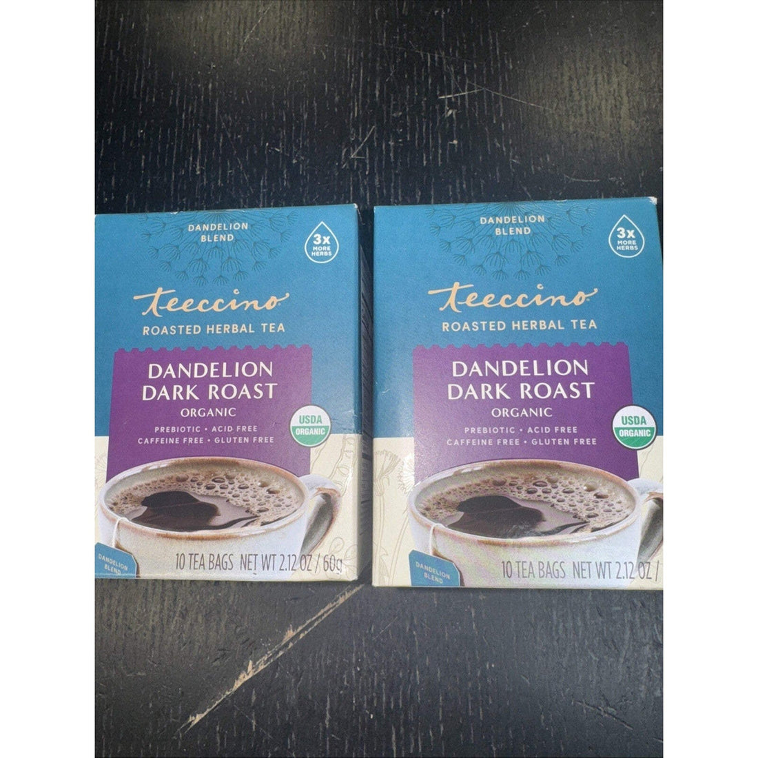 Teeccino Dandelion Dark Roast Chicory Herbal Tea, Organic, 20 Tea Bags