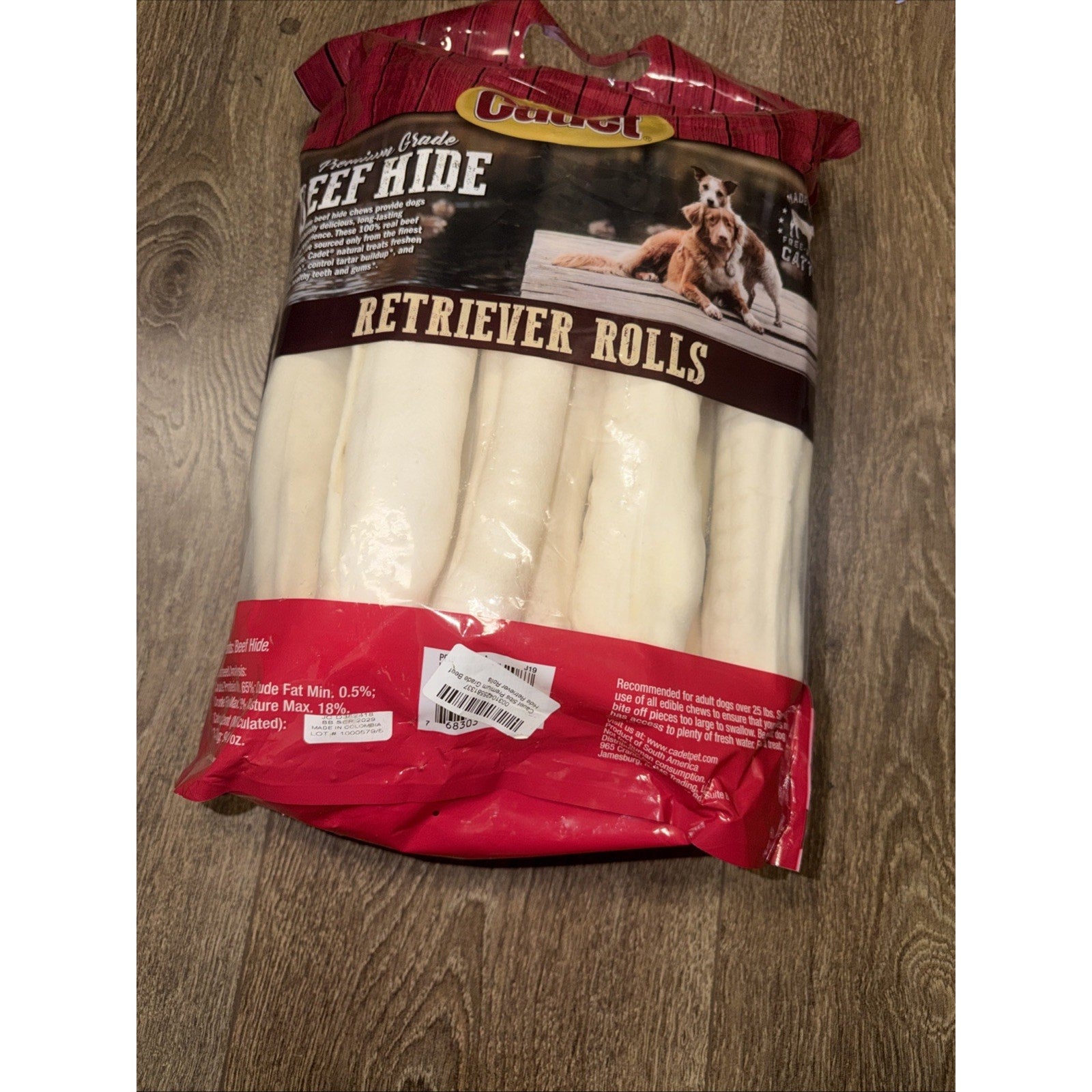 Cadet Premium Beef Hide Retriever Rolls Dog Chews, 20 Pack, 5 lb