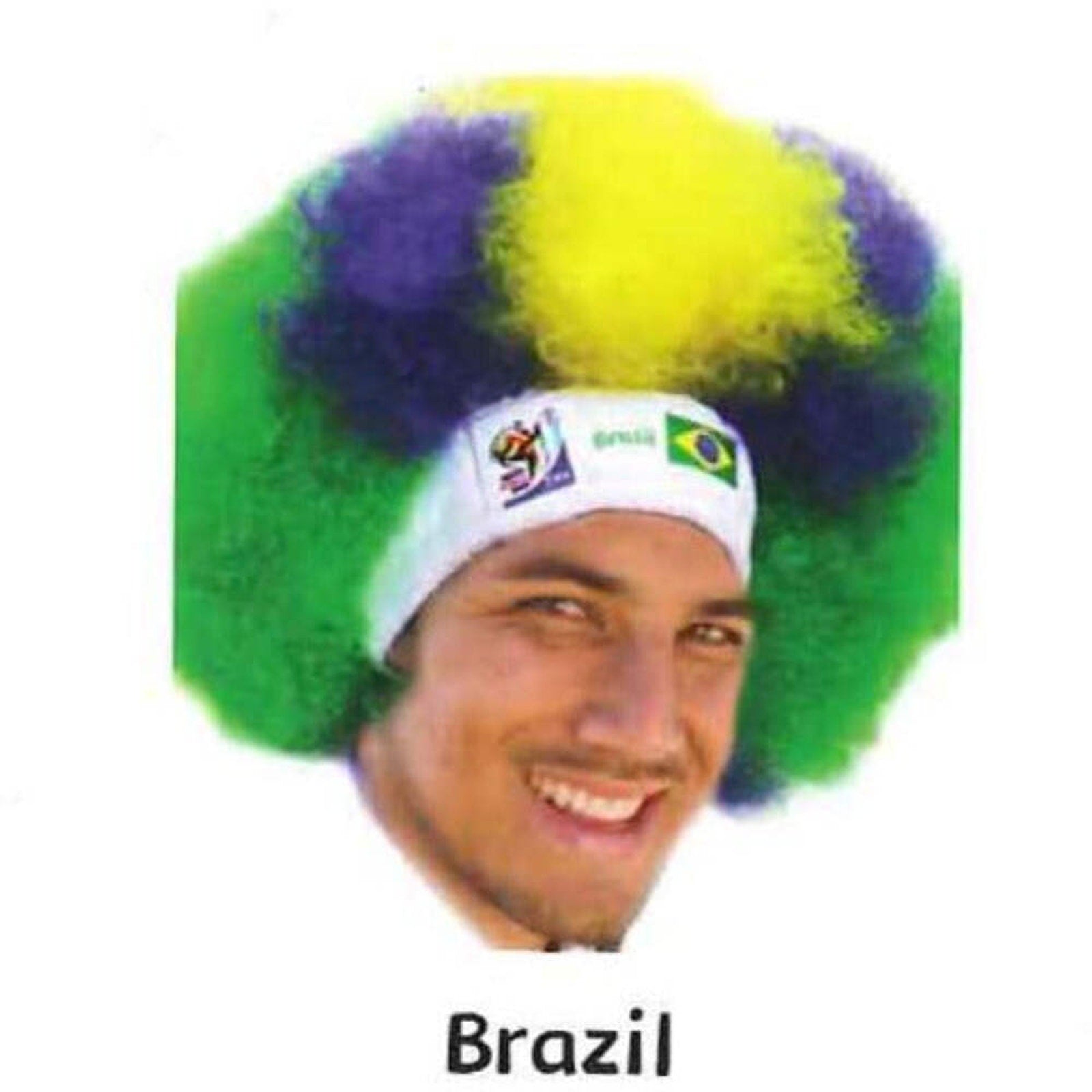 Brazil World Cup Soccer Afro Wig 25-Count Case Pack – Official FIFA Licensed Retro Fan Gear