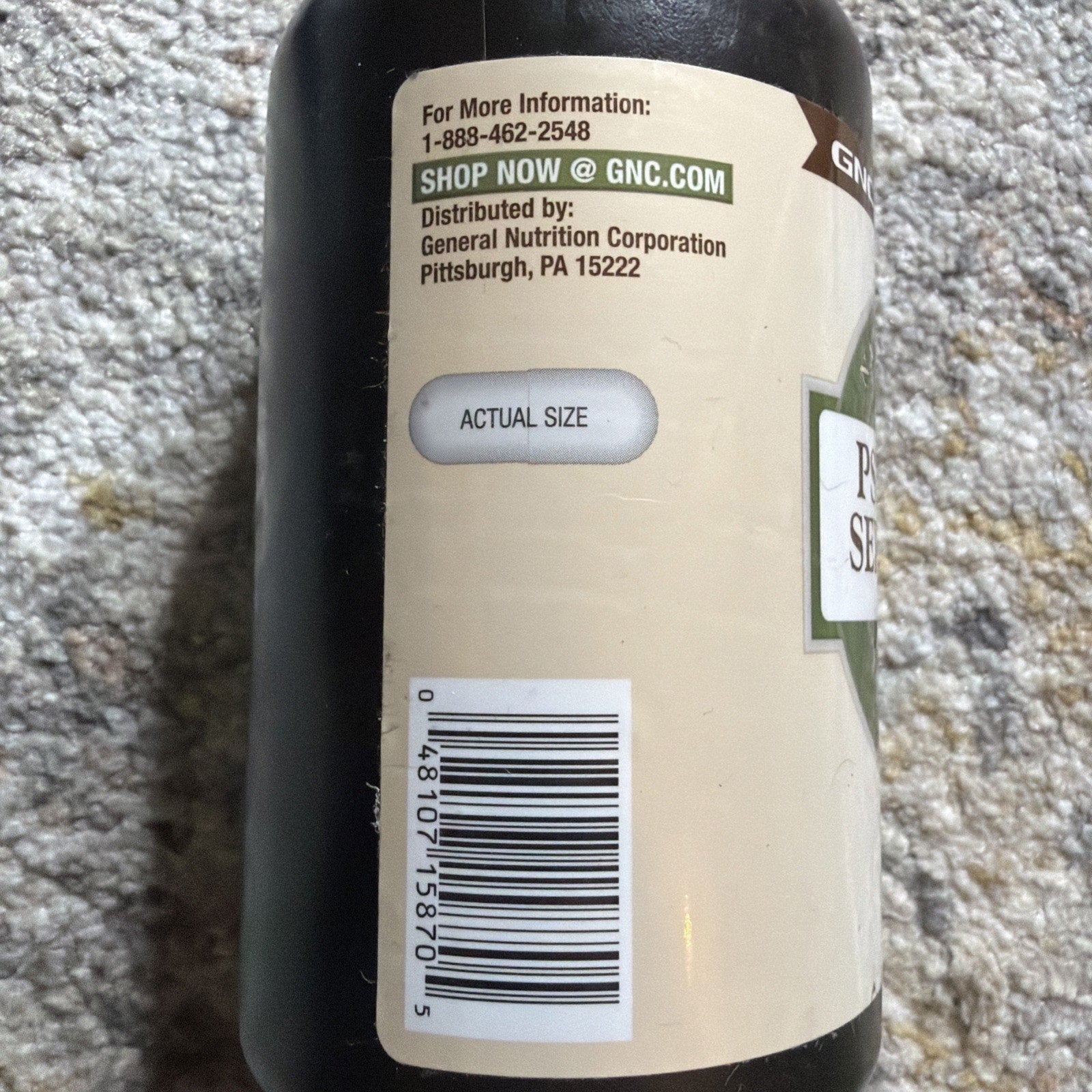GNC Natural Brand Psyllium Seed Husk 500mg, 180 Capsules, Supports Digestive Hea
