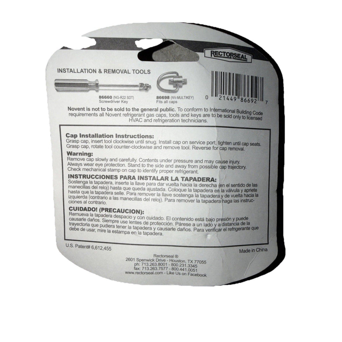 RectorSeal 86692 Novent Universal Locking Refrigerant Caps - 2 Pack ns-uni-2pk