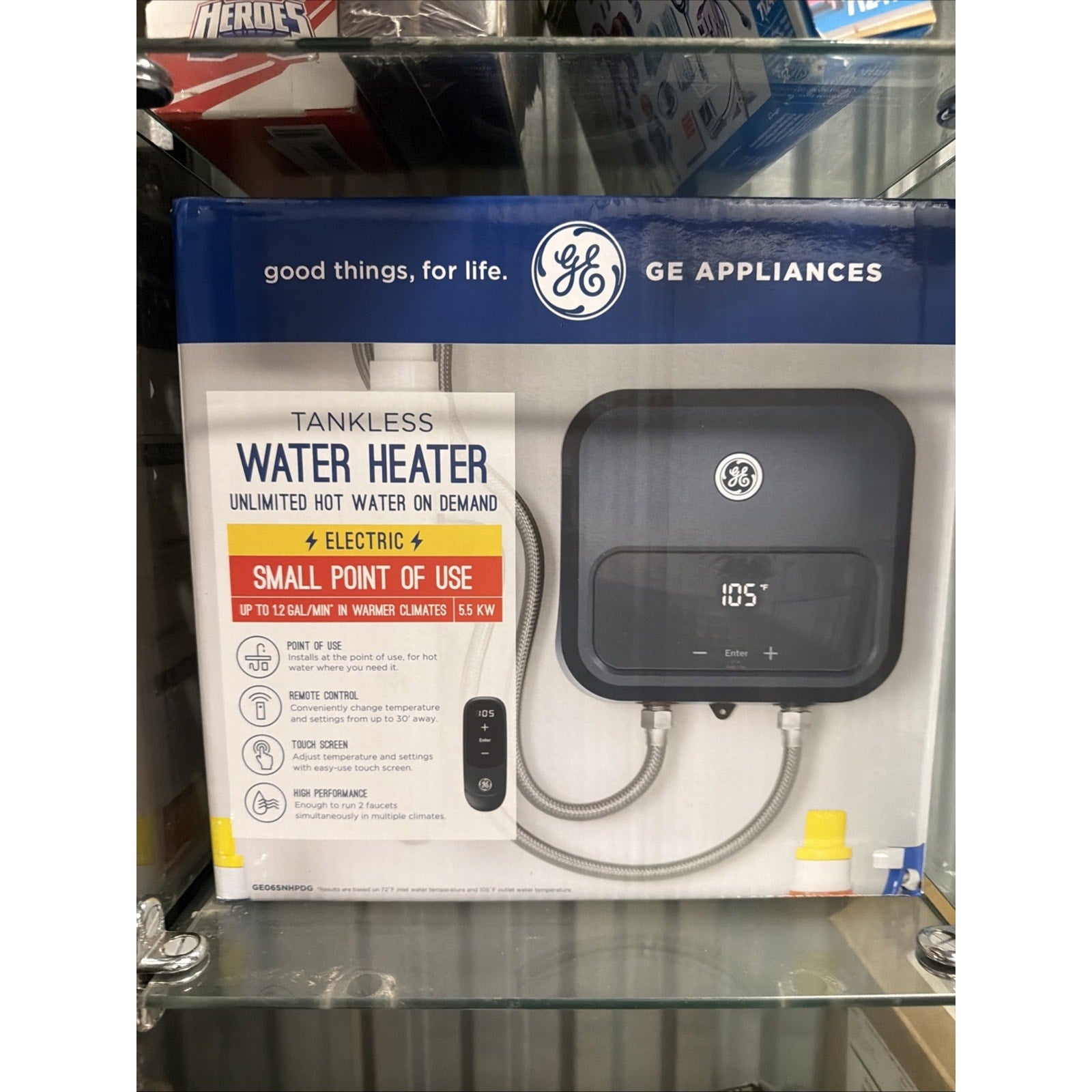 GE GE06SNHPDG Tankless Electric Water Heater Point of Use 5.5kW 240V